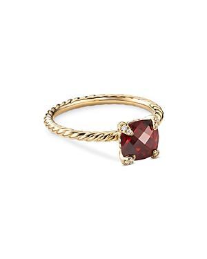 David Yurman 18K Yellow Gold Chatelaine Ring with Garnet & Diamonds Product Image