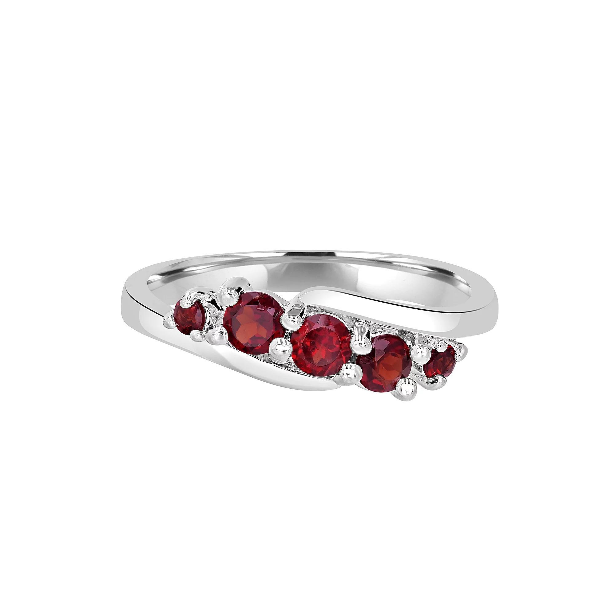 Gemistry Sterling Silver Stone Wave Ring, Womens White Topaz Product Image