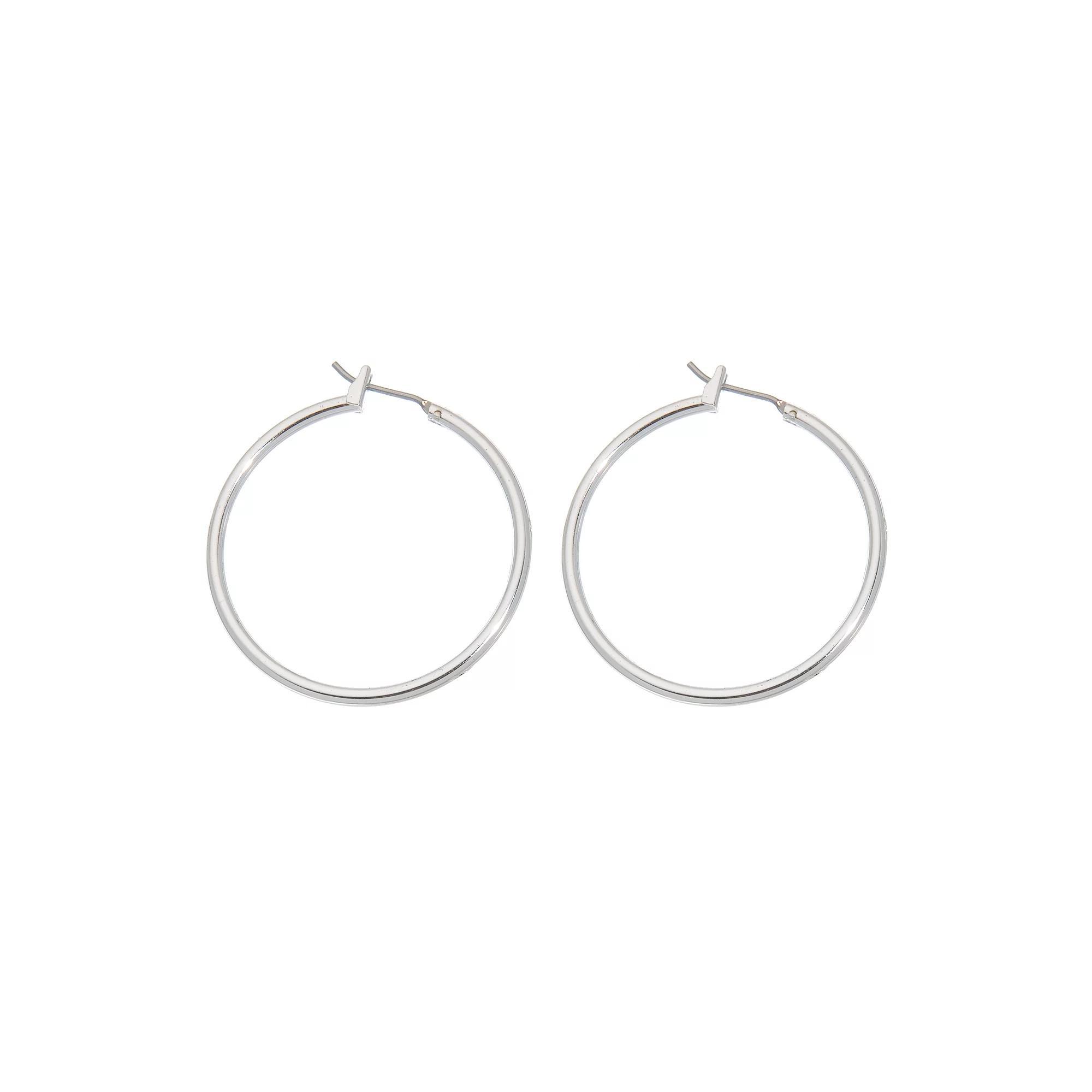Napier® Silver Tone Hoop Earrings, Women's Product Image