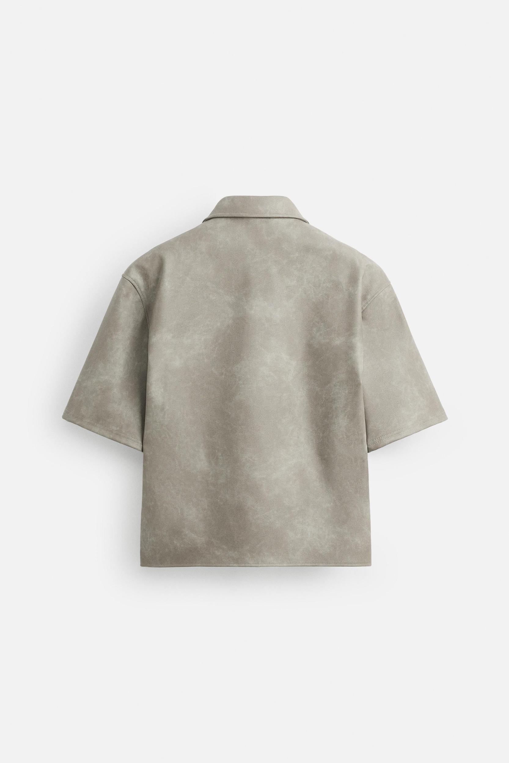 FAUX LEATHER OVERSHIRT Product Image