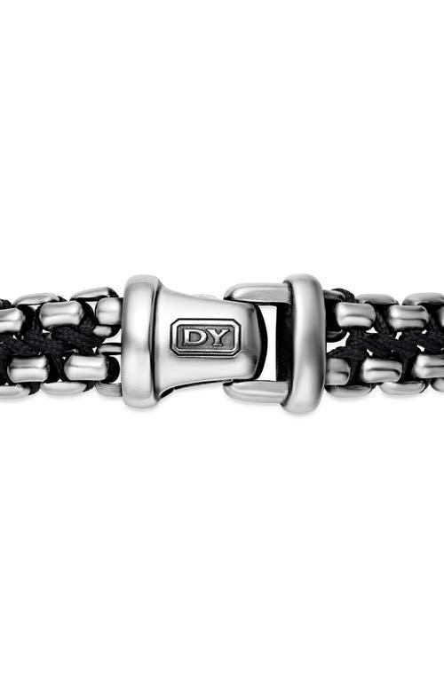 David Yurman Mens Woven Box Chain Bracelet in Sterling Silver with Blue Nylon, 12mm Product Image