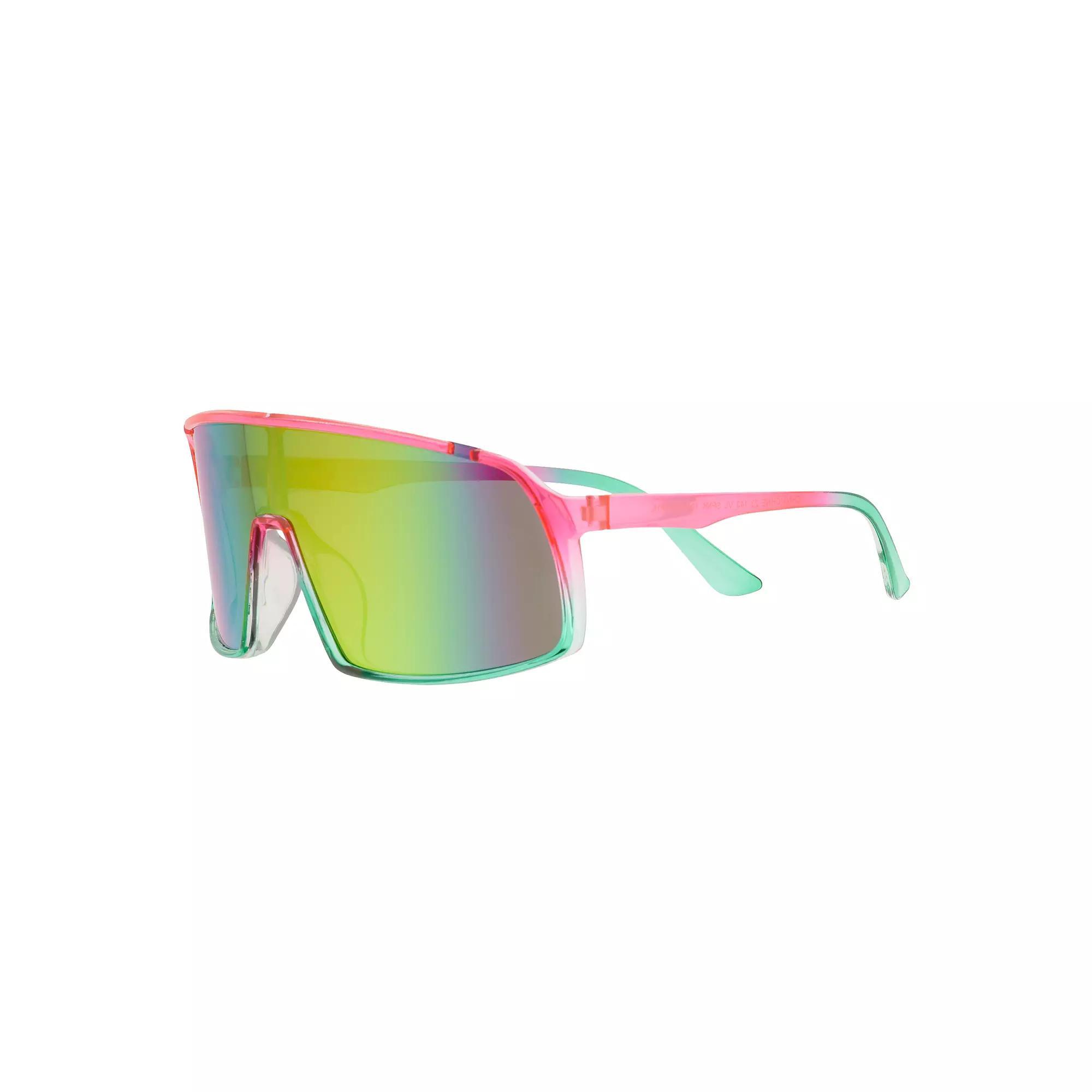 Womens Cali Blue Plastic Oversized Shield Sunglasses Product Image
