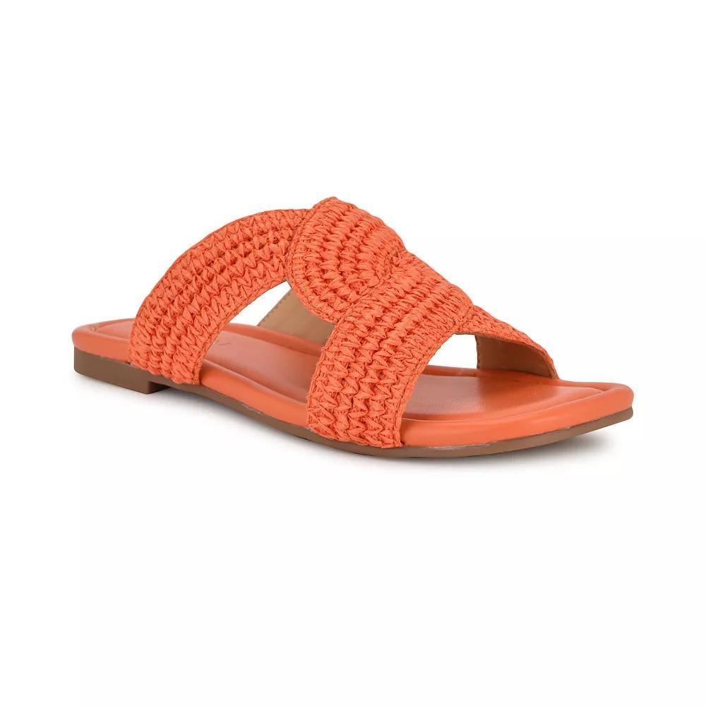 Nine West Quara Square Toe Flat Slip-On Women's Casual Sandals, Size: 7, Orange Product Image
