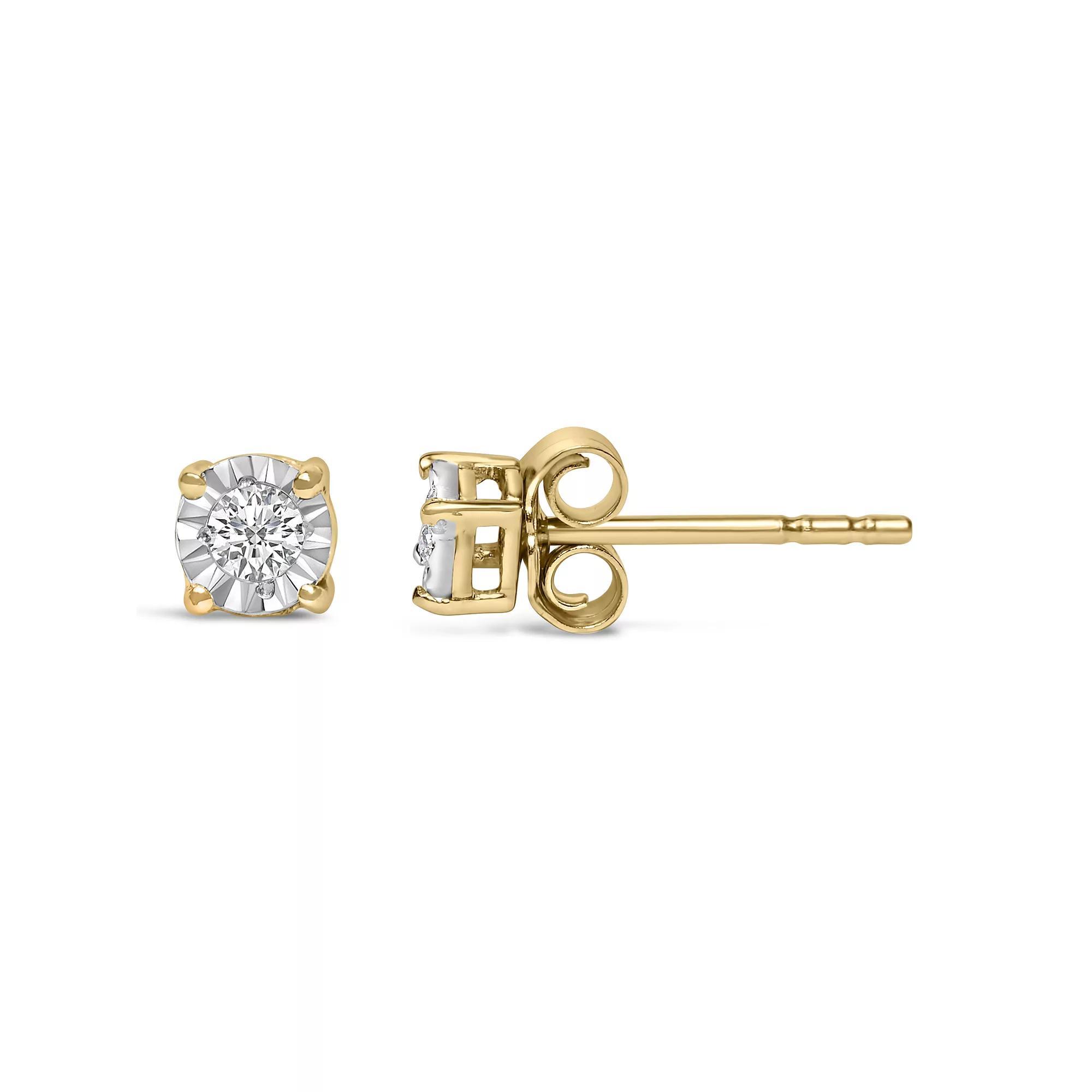 Haus of Brilliance Sterling Silver 1/10 Carat T.W. Round Brilliant-Cut Lab-Grown Diamond Stud Earrings, Womens, Pink Tone Product Image
