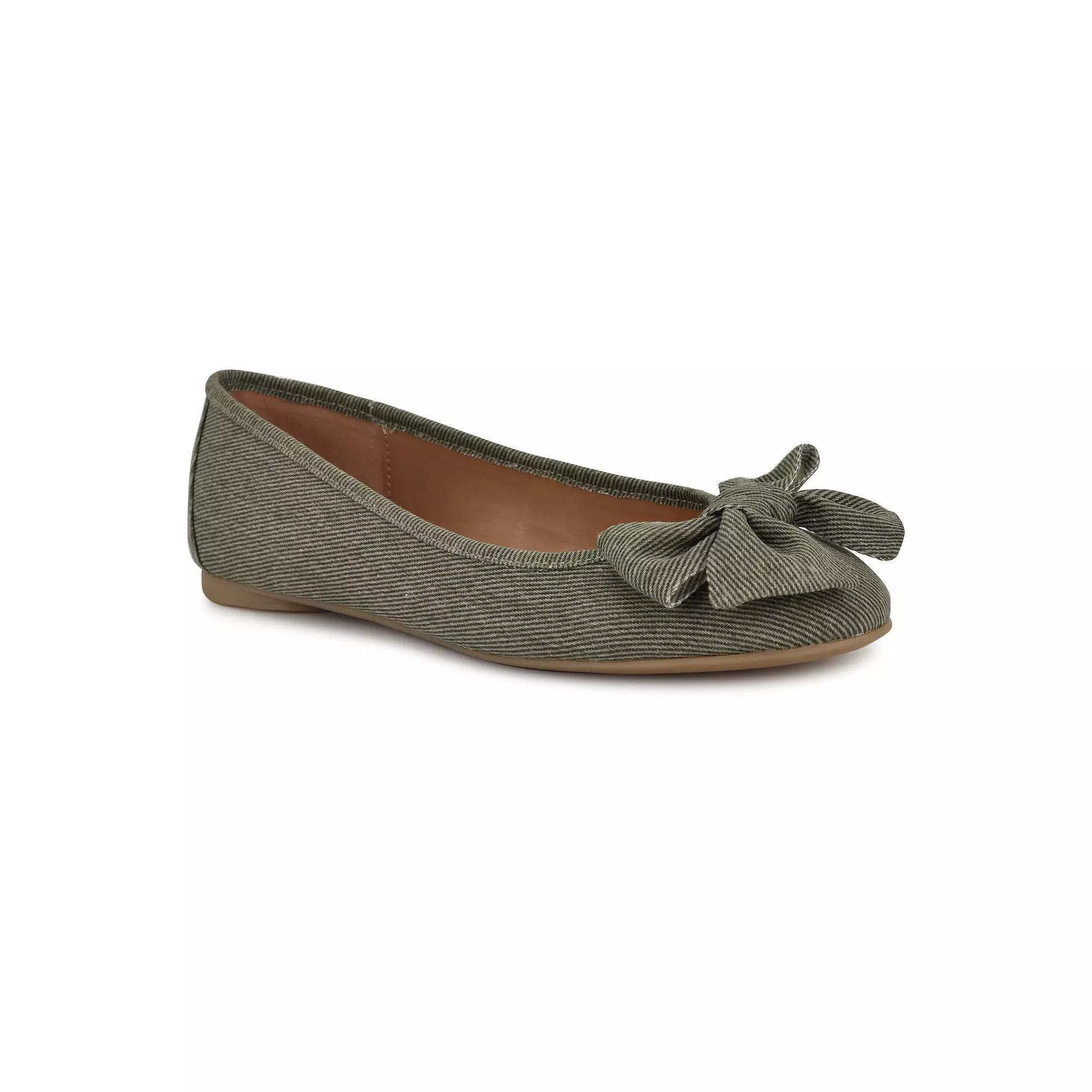 Nine West Veronika Denim Women's Slip-On Ballet Flats, Size: 9.5, Dark Olive Blue Product Image