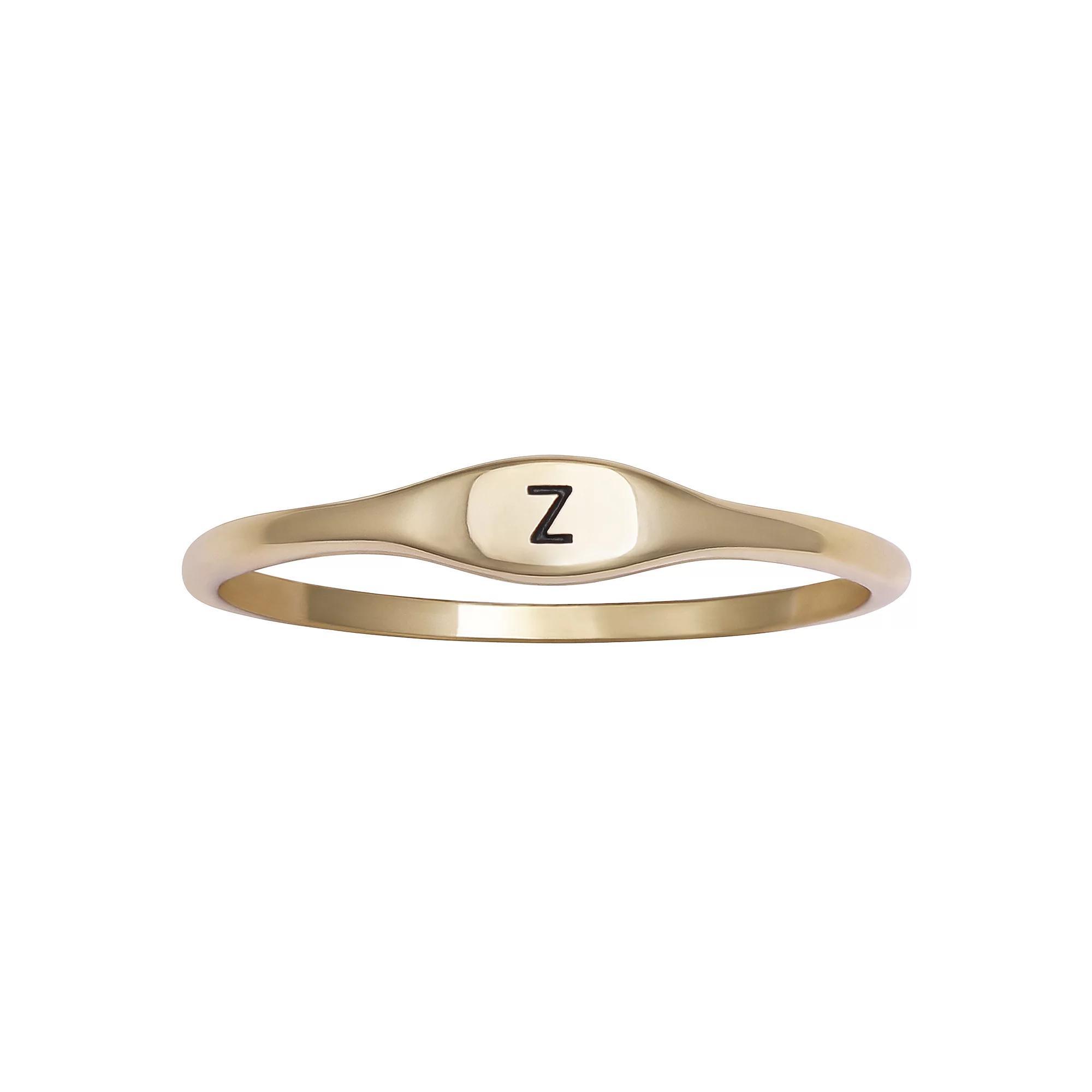 PRIMROSE Polished Oval Oxidized Initial Ring, Women's, Size: 9, Sterling Silver I Product Image