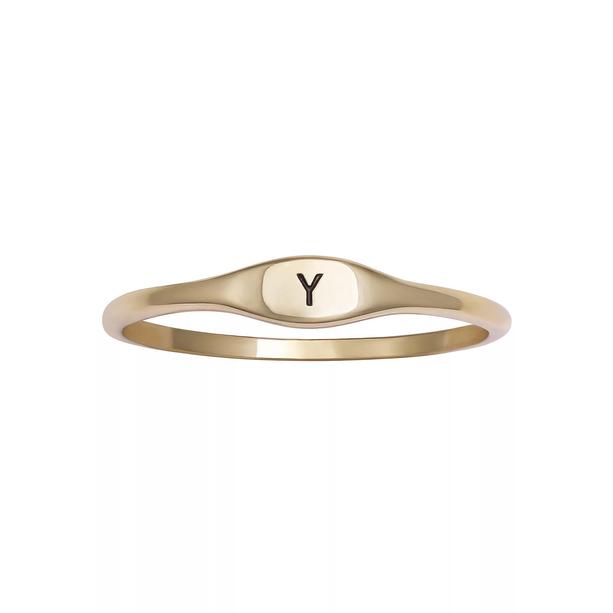 PRIMROSE Polished Oval Oxidized Initial Ring, Women's, Size: 9, Gold Tone G Product Image