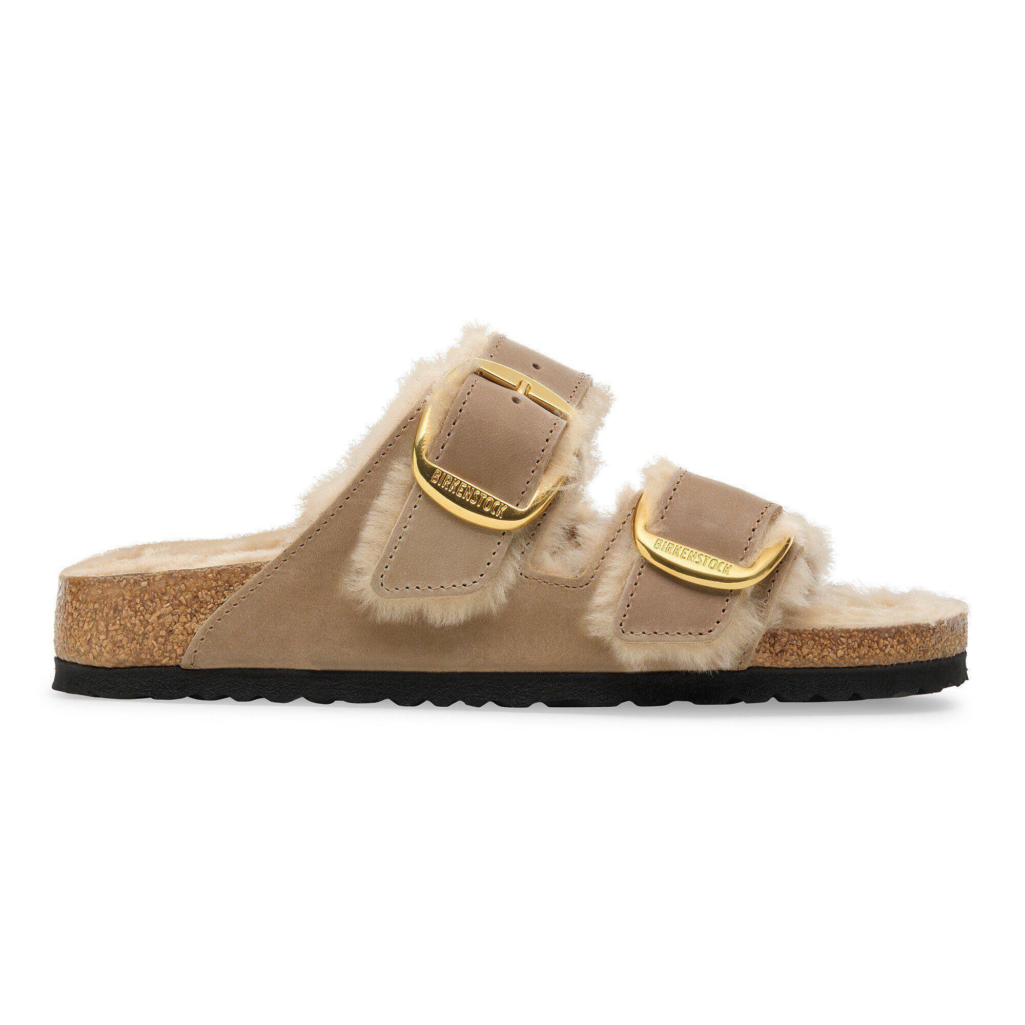 Arizona Big Buckle Shearling Oiled Leather Tobacco Brown Product Image