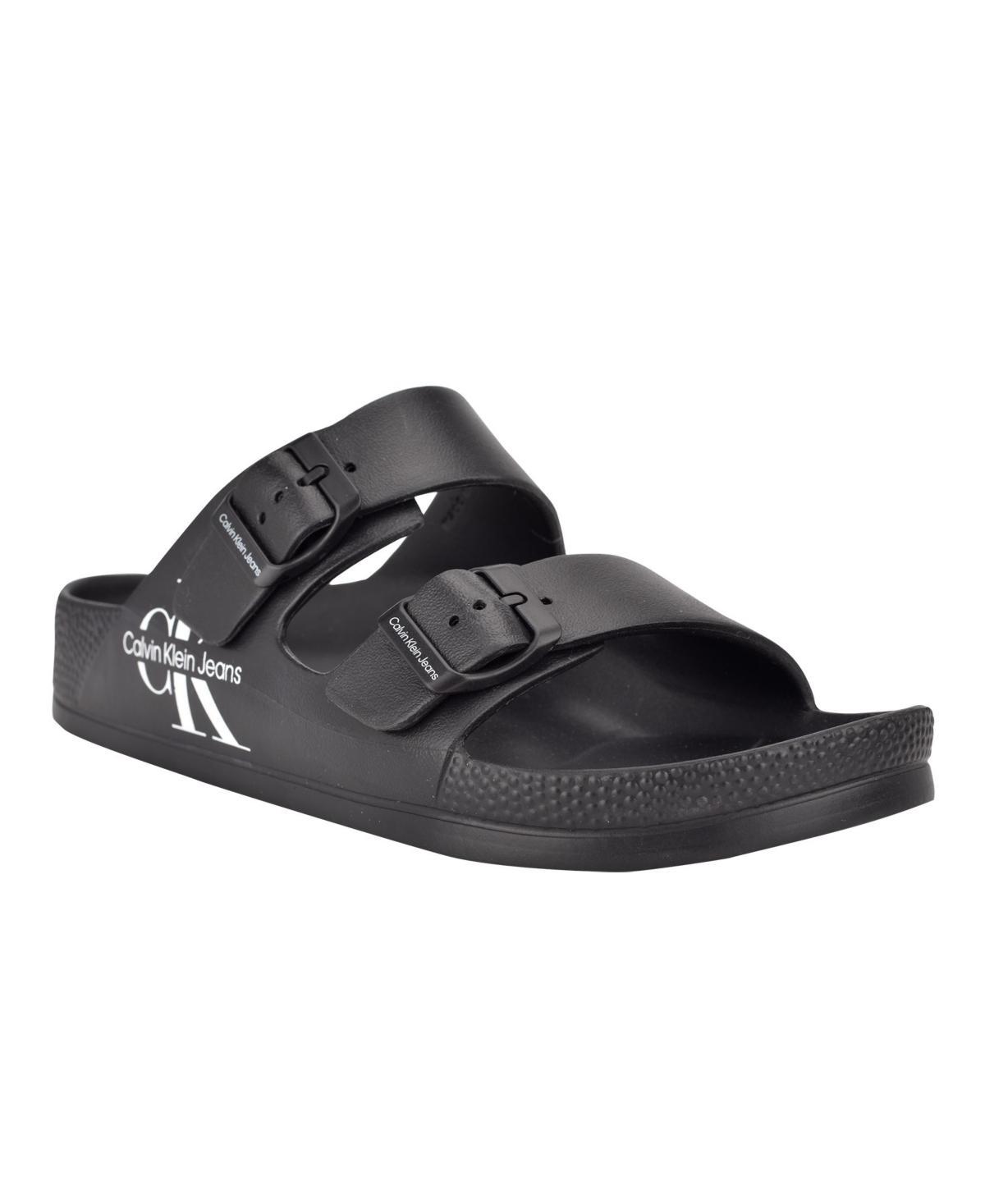 Calvin Klein Men's Men's Zion Double Strap Slide Sandal - White - 8 Product Image