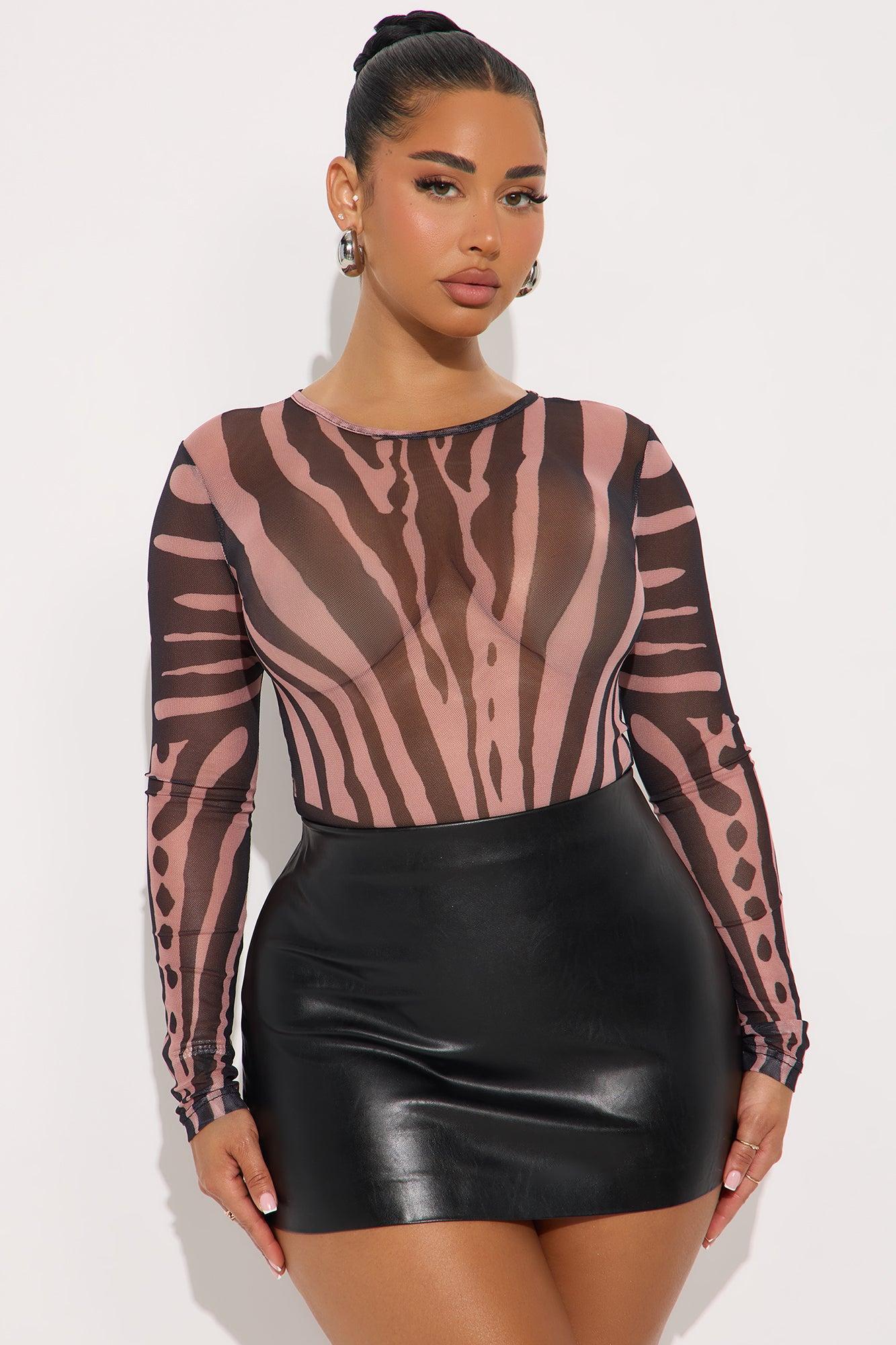 In Awe Mesh Bodysuit - Black/combo Product Image