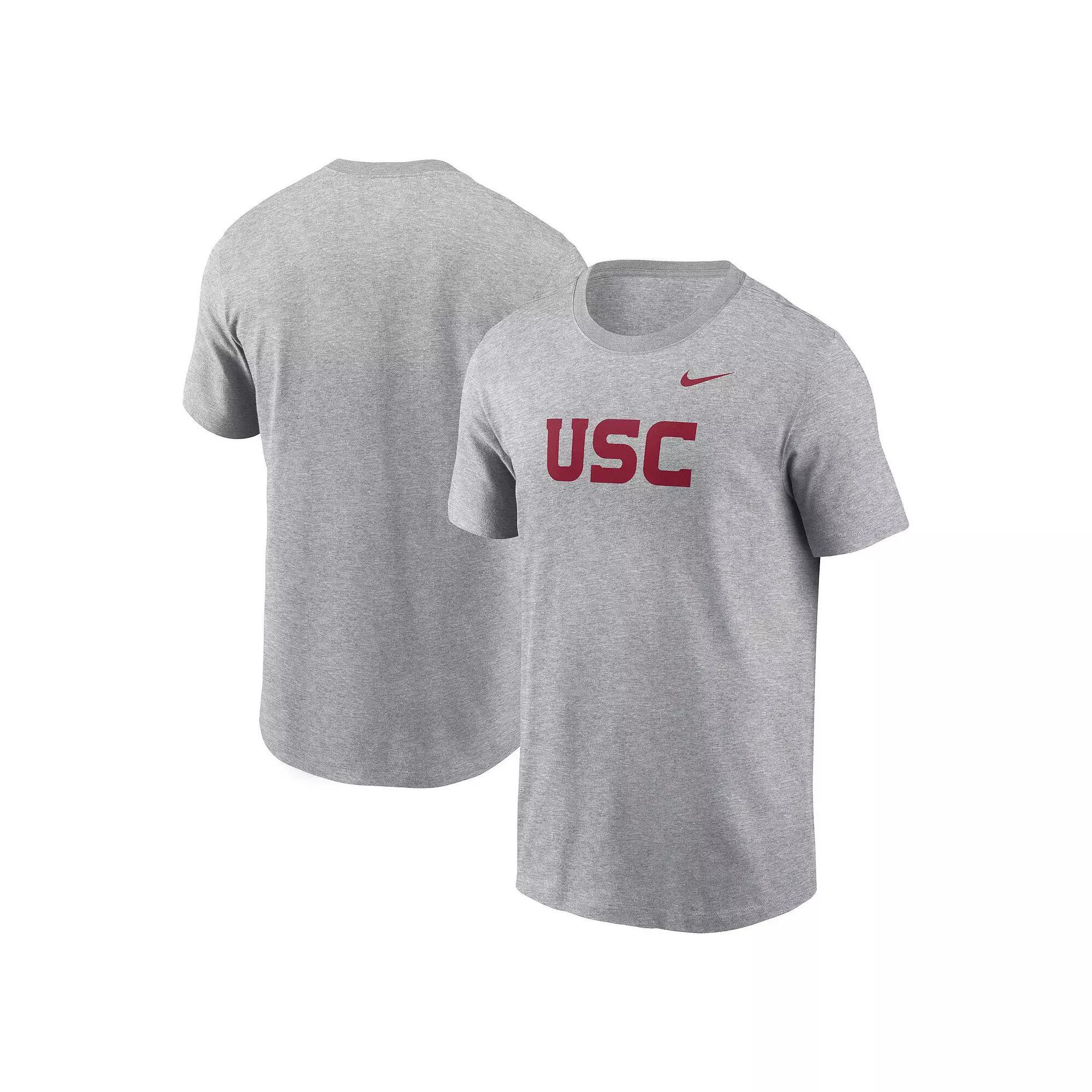 Mens Nike Heather Gray USC Trojans Primetime Wordmark T-Shirt Product Image