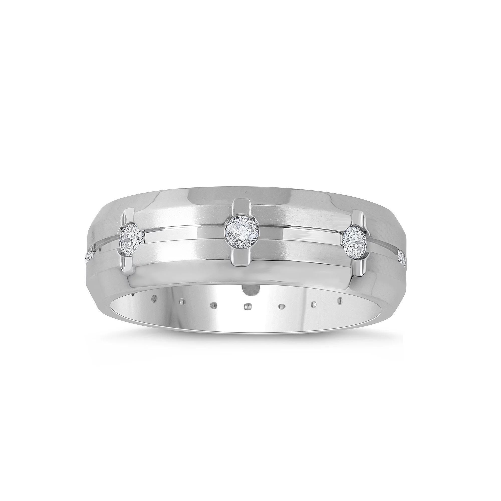 Galaxie Solaire 10k White Gold 1/2 Carat T.W. Lab-Grown Diamond Men's Eternity Ring, Size: 12, 10k Whgold Product Image