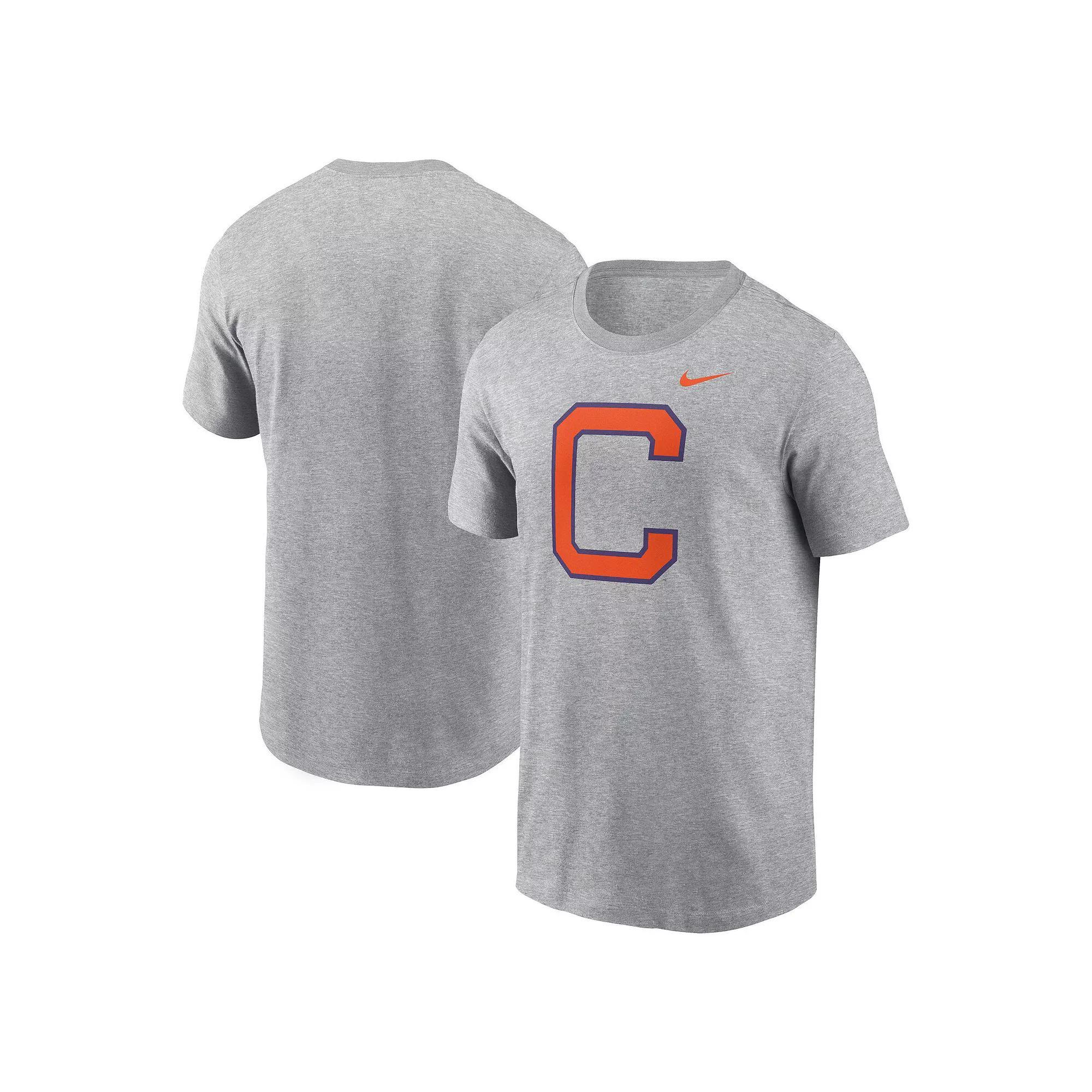 Mens Nike Heather Gray Clemson Tigers Primetime Evergreen Logo T-Shirt Product Image