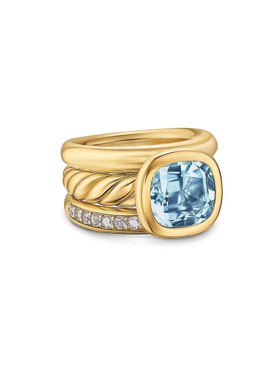 Womens DY Mercer Three Row Stone Ring in 18K Yellow Gold Product Image