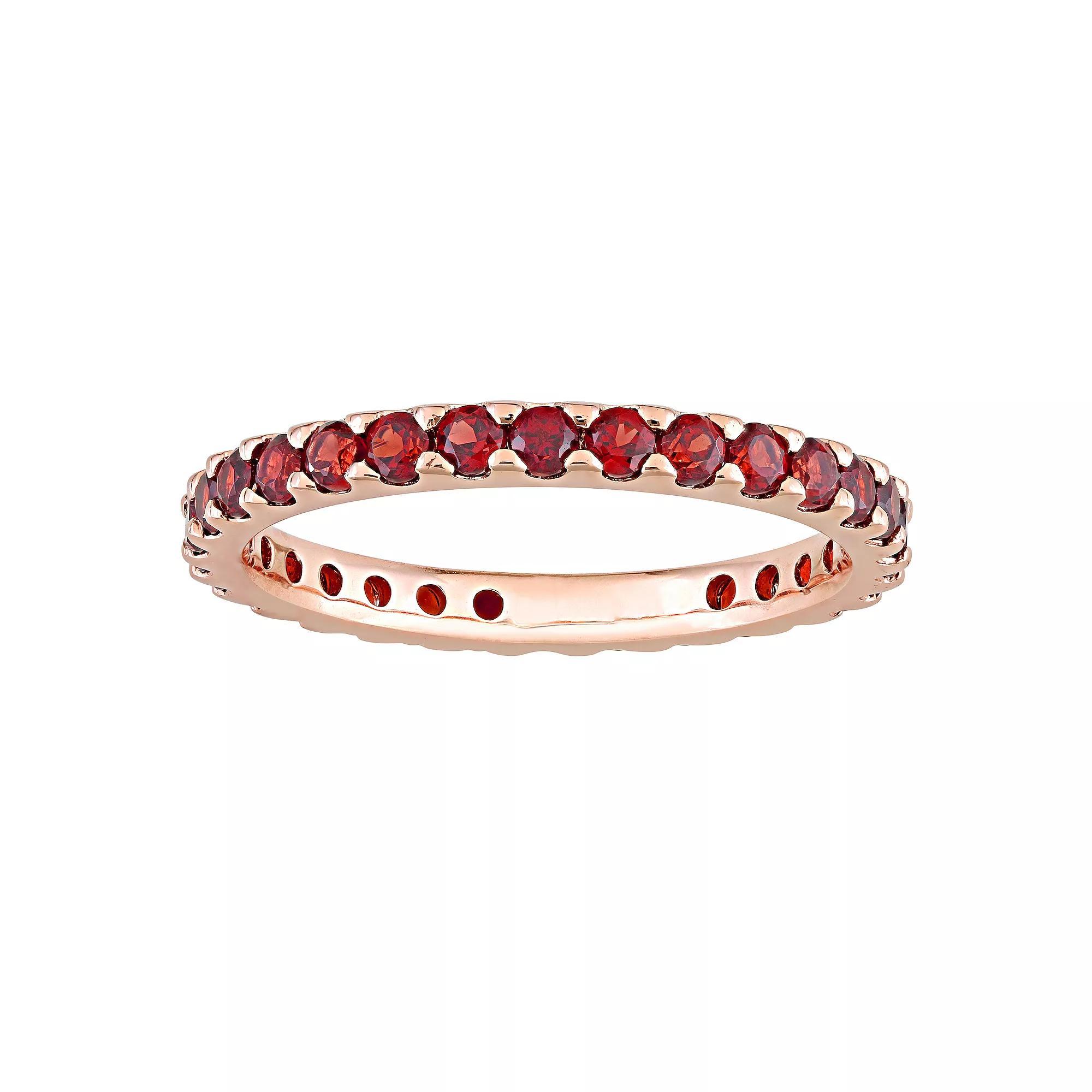 Stella Grace 10k Rose Gold Garnet Eternity Ring, Womens Product Image
