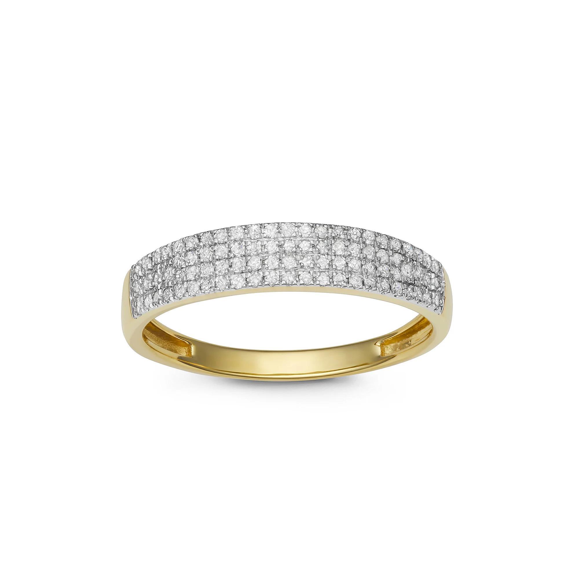 HDI Gold Over Silver 1/4 Carat T.W. Diamond Band, Women's, Size: 5, Gold Tone Product Image