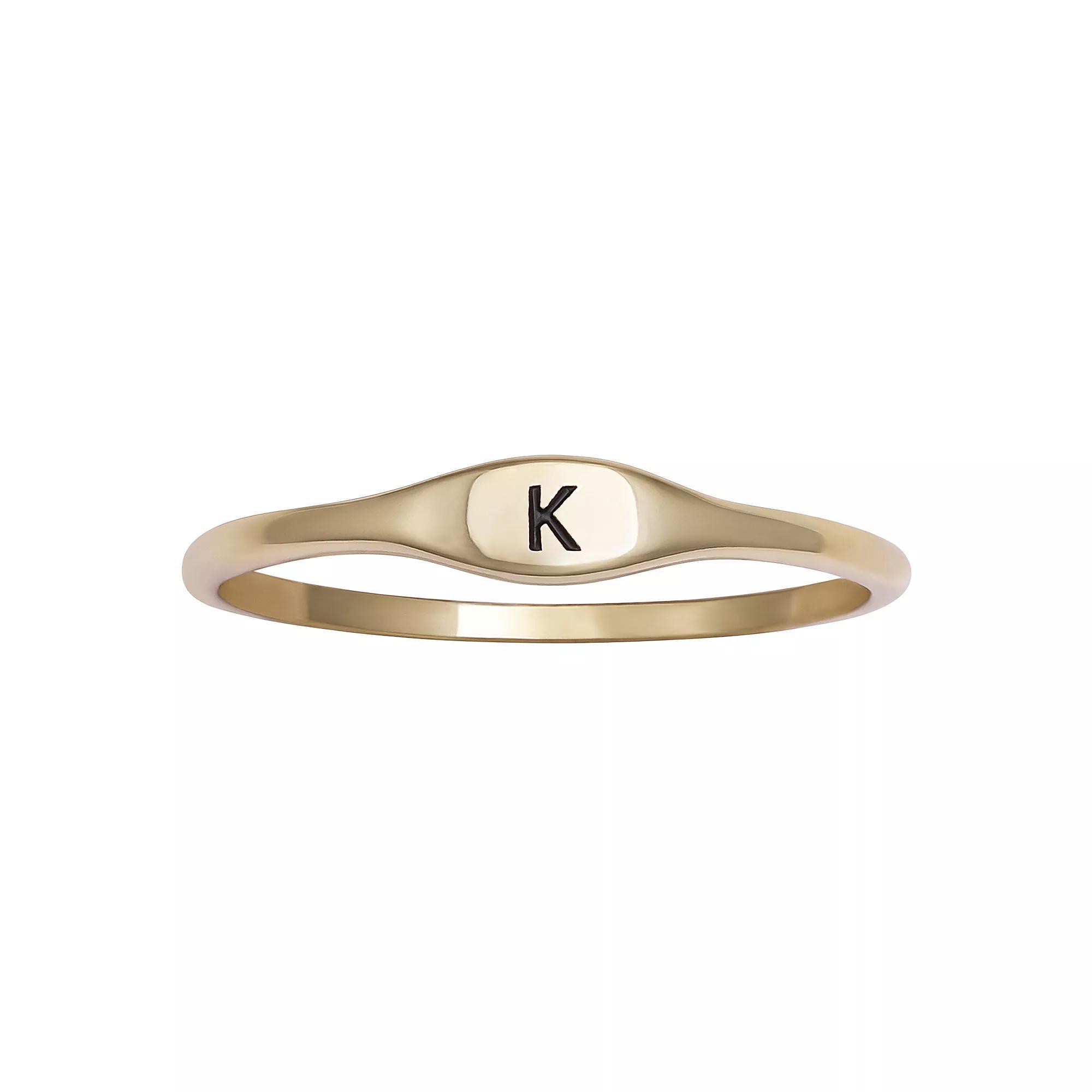 PRIMROSE Polished Oval Oxidized Initial Ring, Women's, Size: 9, Sterling Silver Y Product Image