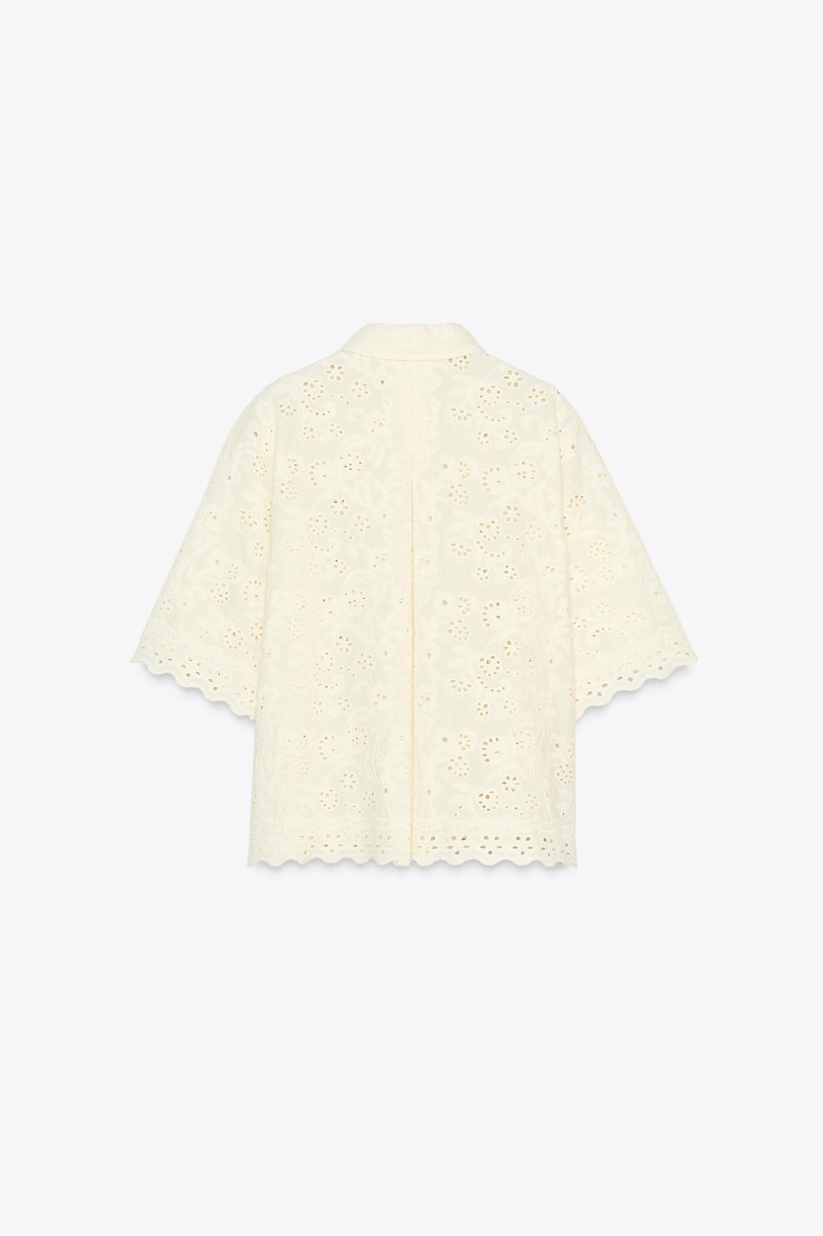 ZW COLLECTION EYELET EMBROIDERY SHIRT Product Image