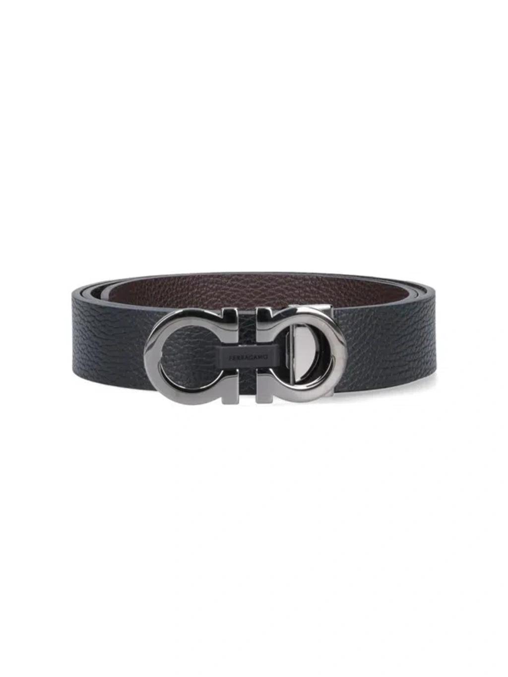 FERRAGAMO "gancini" Reversible Belt In Black Product Image