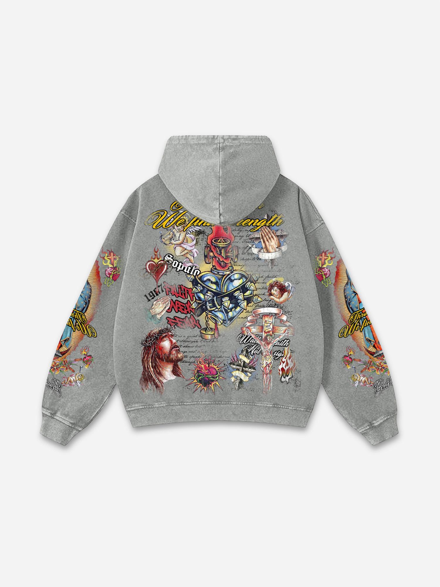 Play Dead Street Graphic Acid Wash Hoodie Product Image
