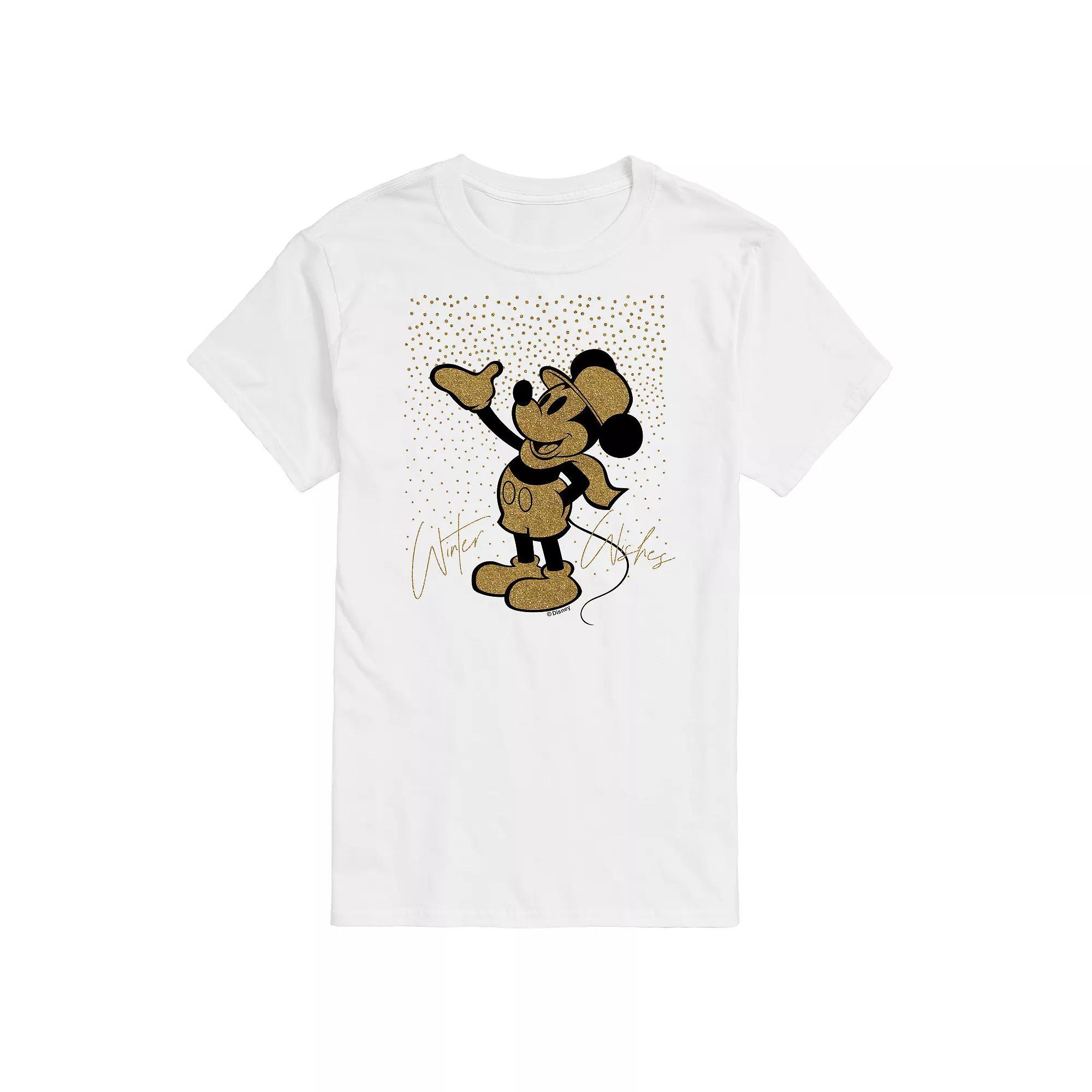 Disney's Mickey Mouse Men's Winter Wishes Graphic Tee, Size: Large, White Product Image