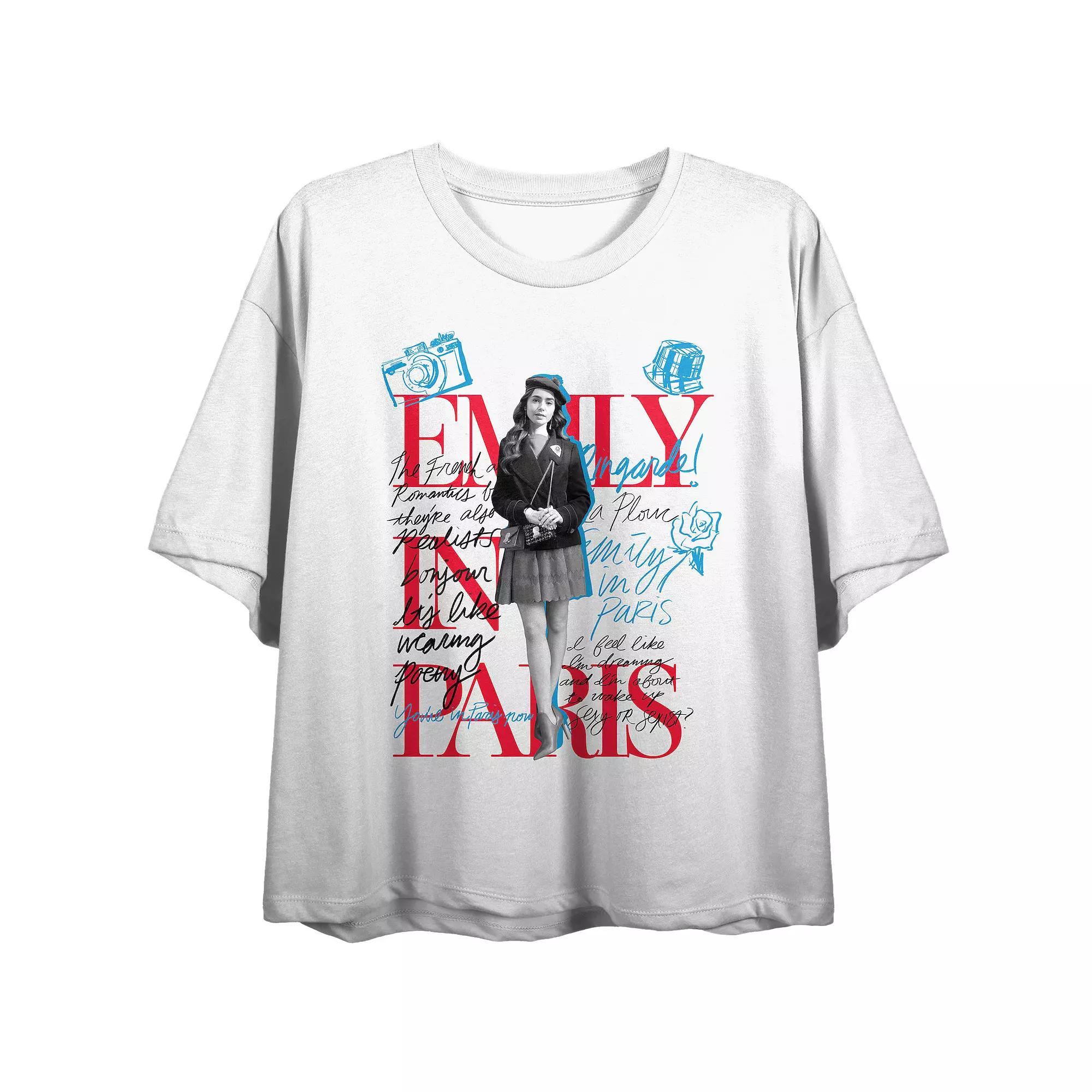 Juniors' Emily in Paris Sketch Art Graphic Tee, Girl's, Size: XS, White Product Image