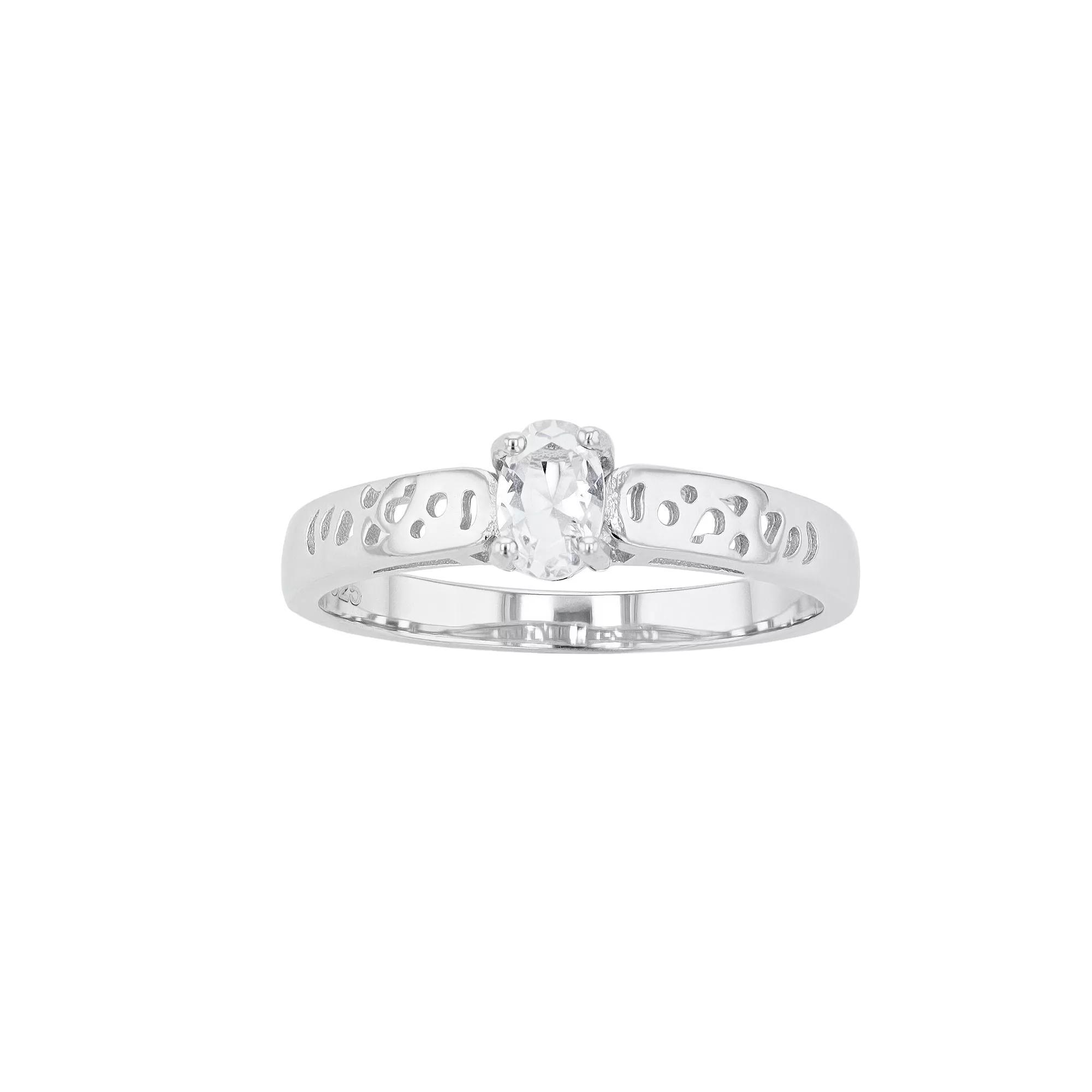 Traditions Jewelry Company Sterling Silver Crystal Birthstone Filigree Ring, Women's, Size: 8, April Product Image