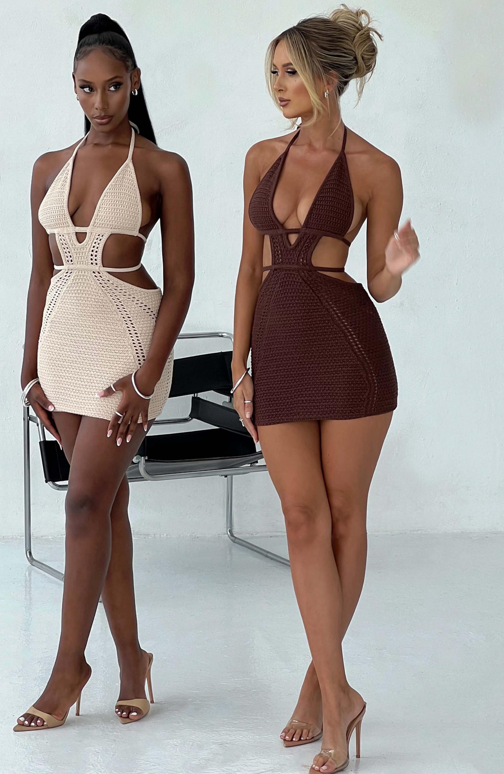 Selena Mini Dress - Cream Product Image