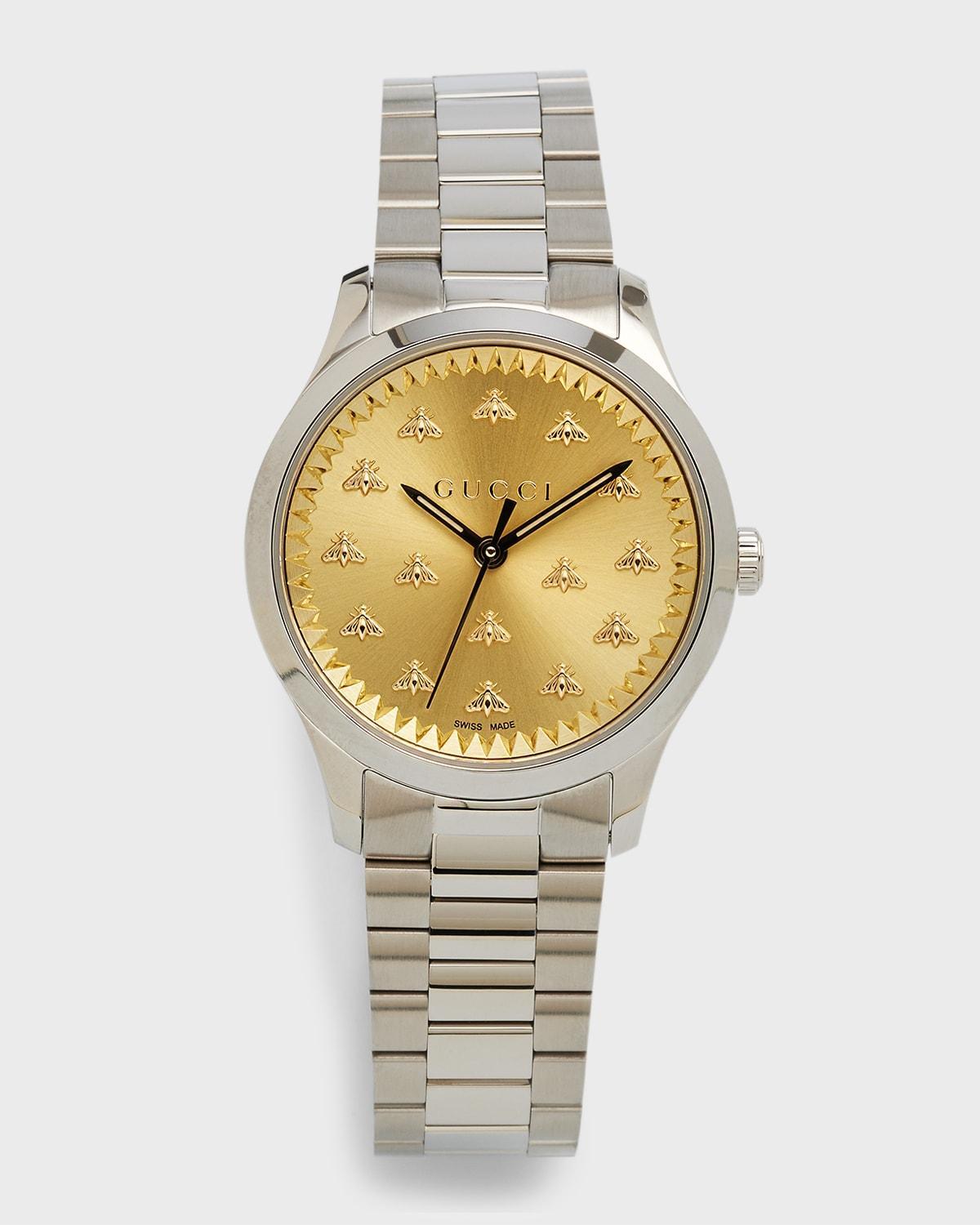 Womens G Timeless Multibee Golden Stainless Steel Bracelet Watch Product Image