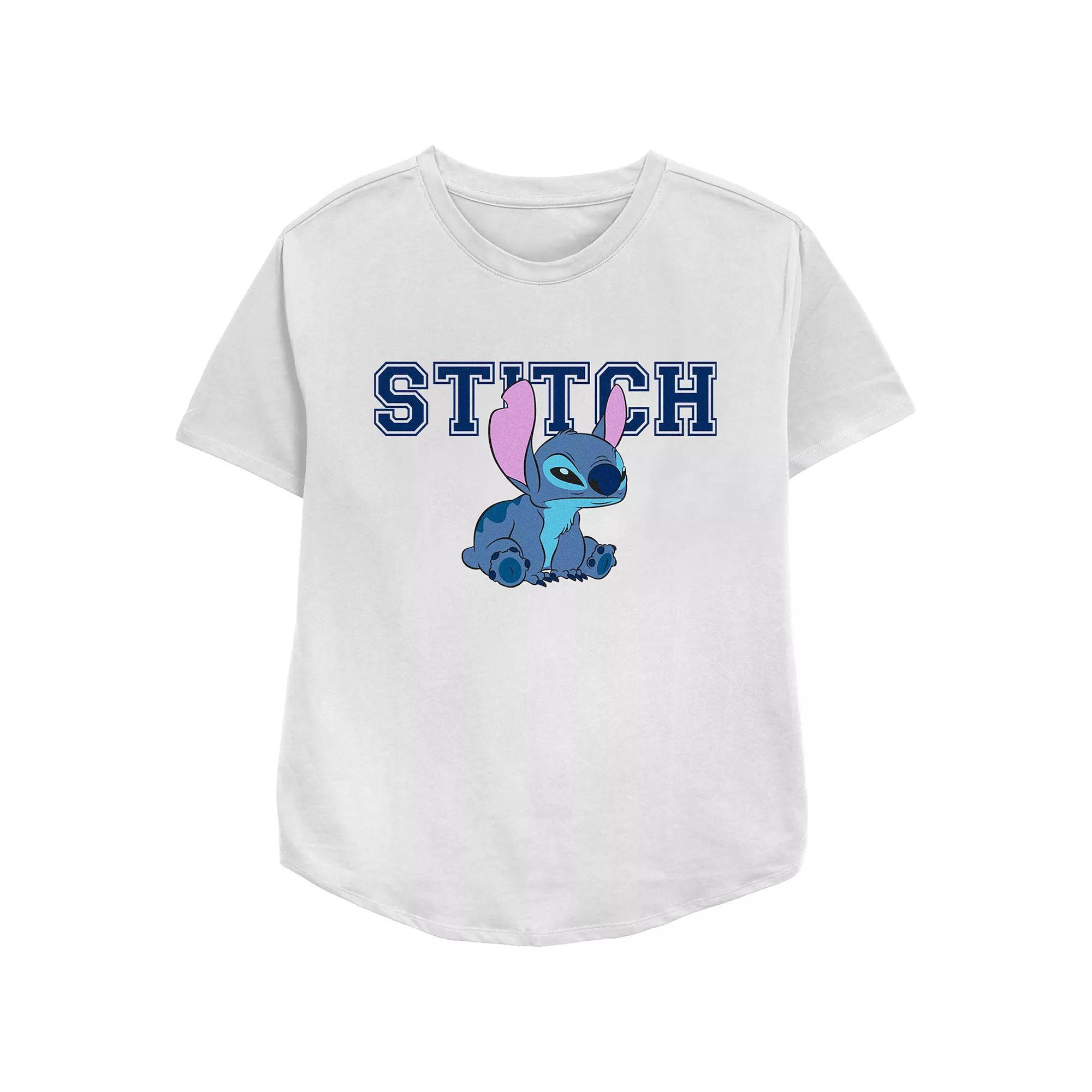 Disney's Lilo & Stitch Angry Sitting Stitch Relaxed Fit Women's Graphic Tee, Girl's, Size: Large, Pink Product Image