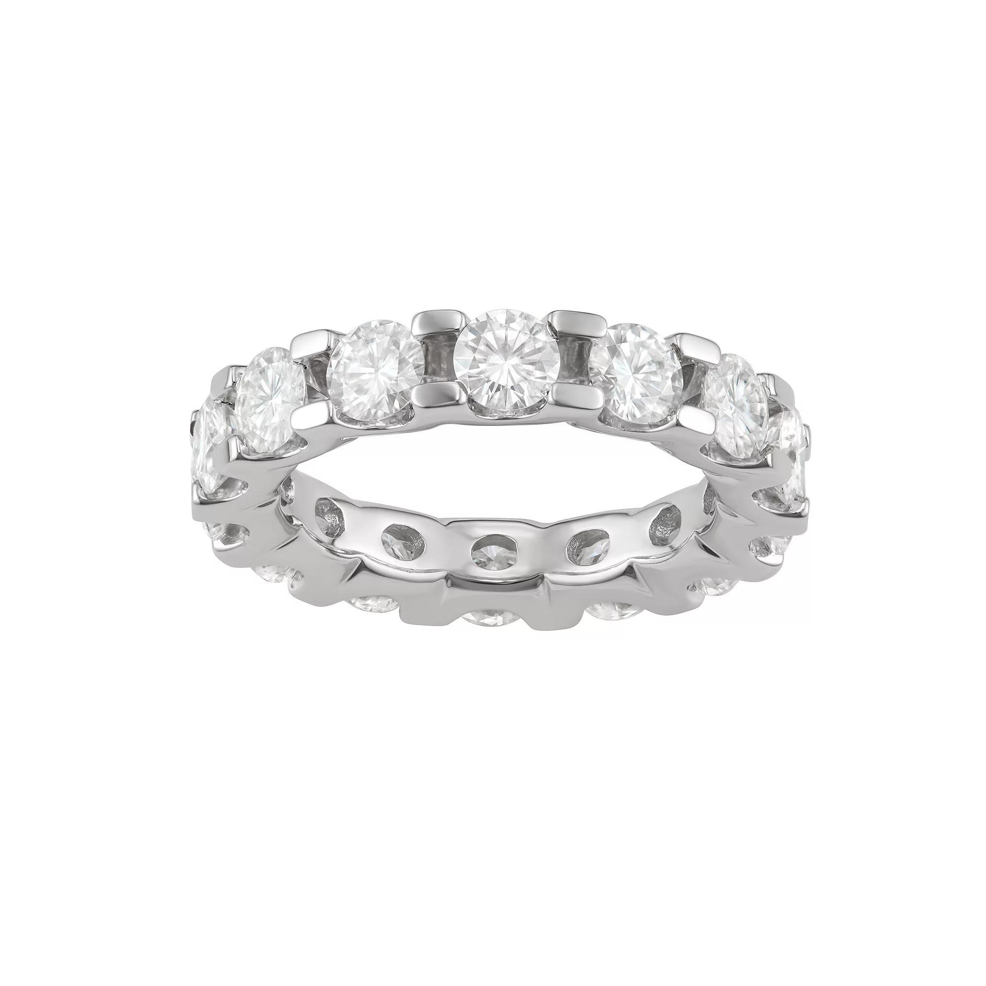 14K White Gold Lab-Created Moissanite 4 5/8 Carat T.W. Round Eternity Ring, Women's, Size: 9, 14kwh Gold Product Image