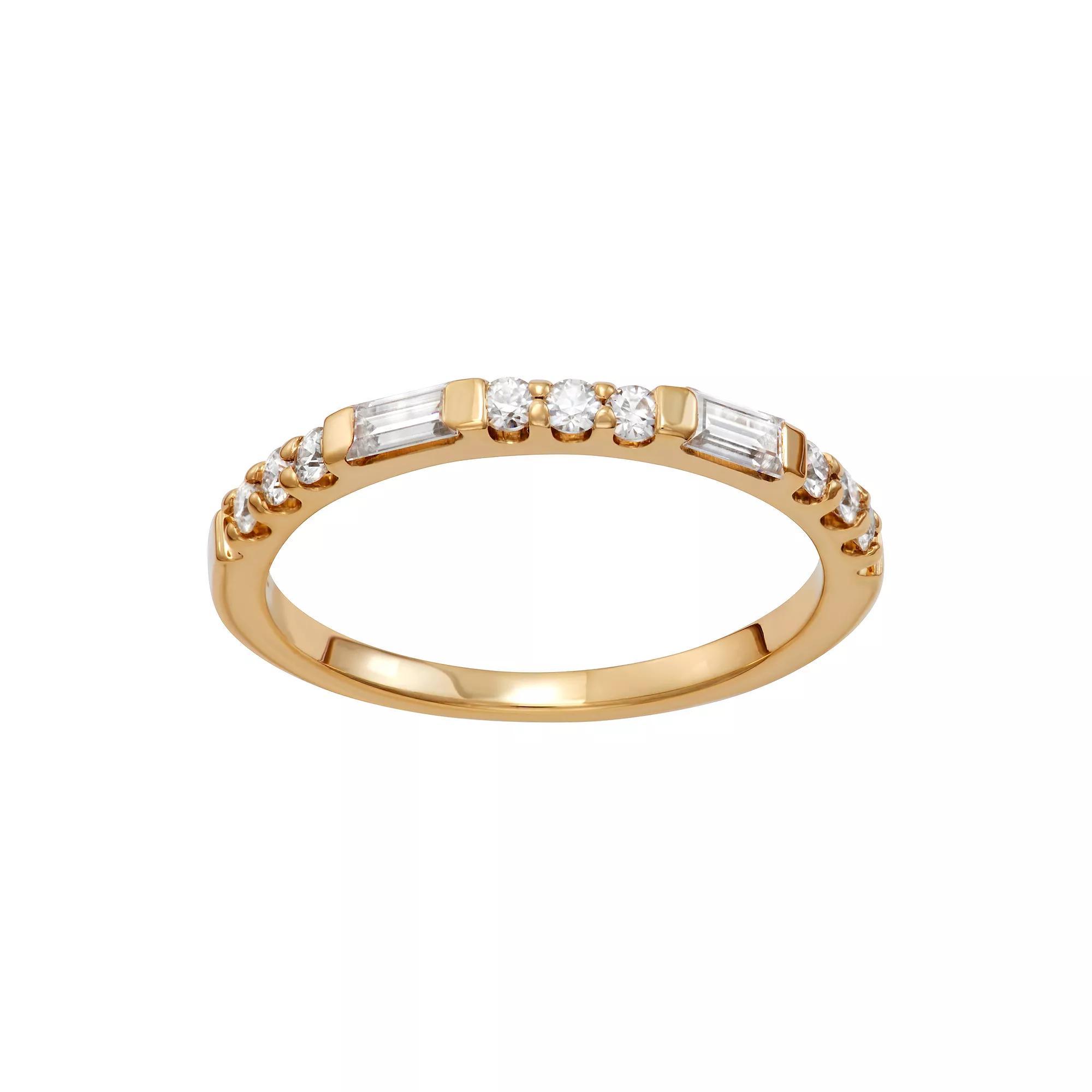 Charles & Colvard 14k Gold 1/2 Carat T.W. Lab Created Moissanite Stacker Band, Women's, Size: 8 Product Image