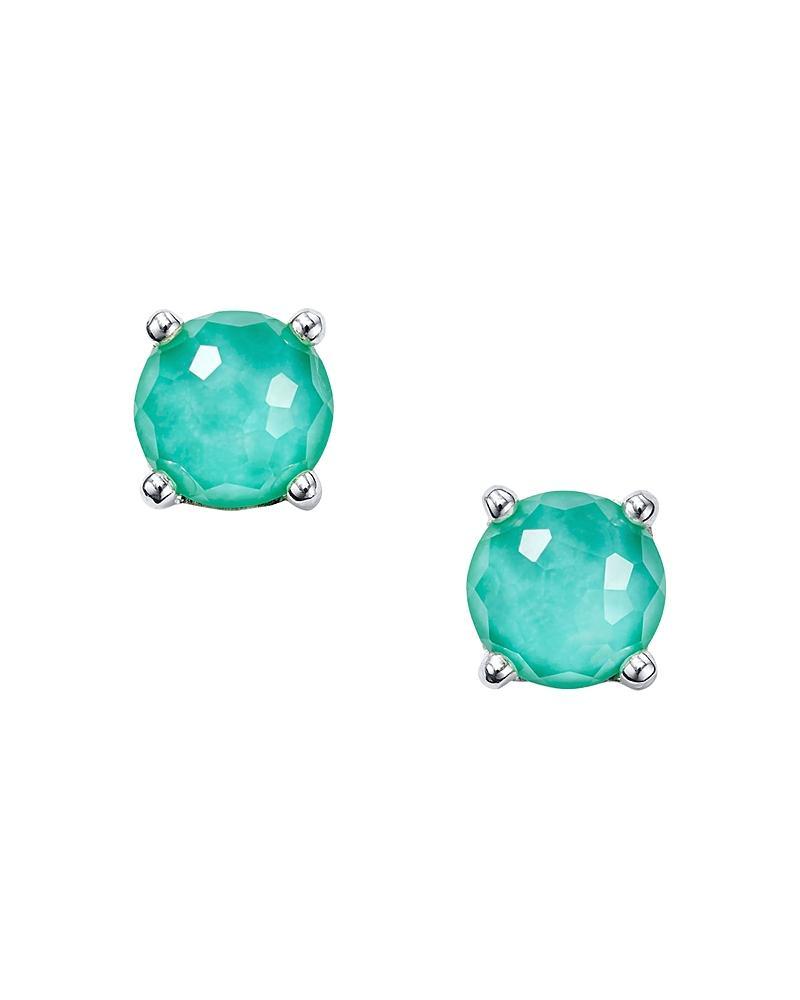 Ippolita Sterling Silver Rock Candy Bronze Turquoise Composite & Rock Crystal Doublet Stud Earrings Product Image