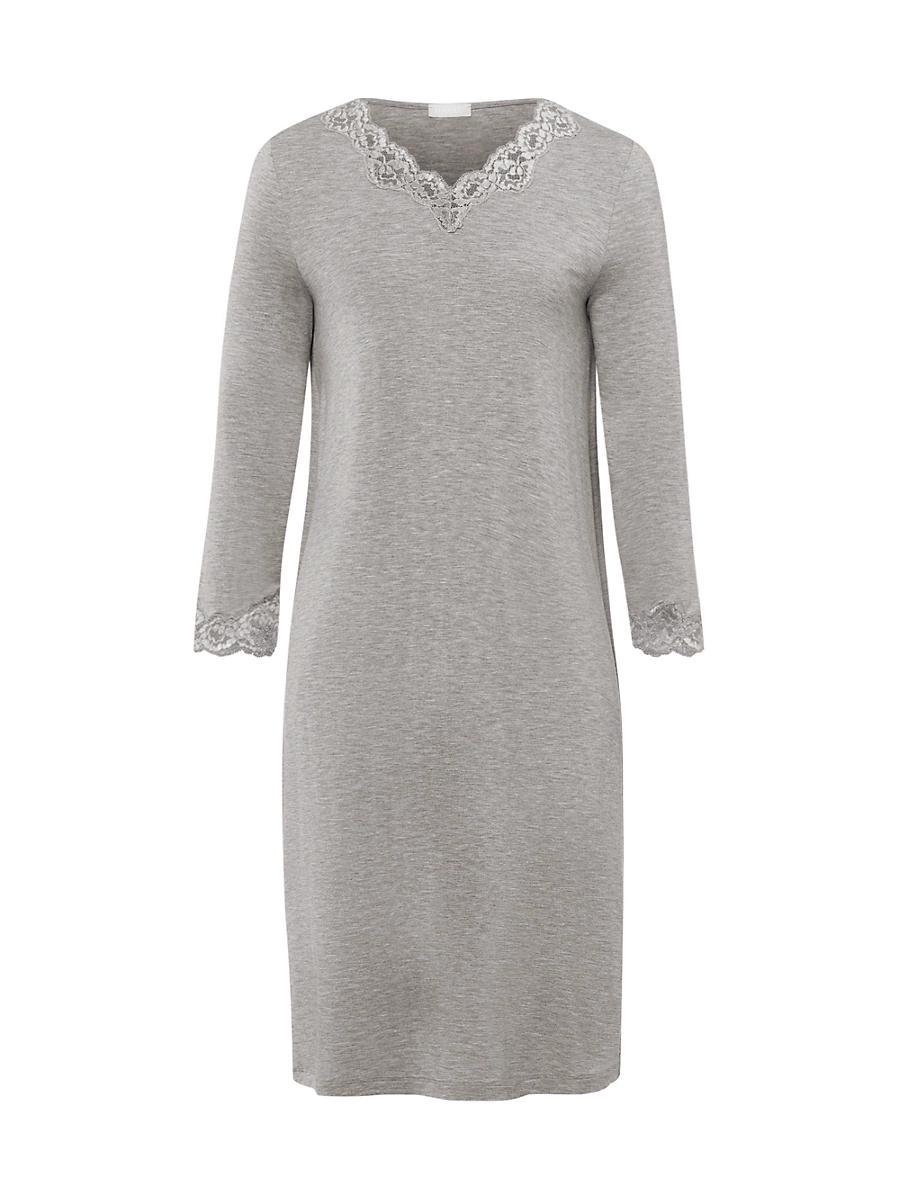 Womens Natural Elegance Lace-Trim Nightgown Product Image