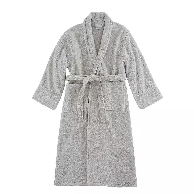 Borghese Roma Luxe Cotton Zero Twist Bath Robe, Women's, Size: Small/Medium, Gray Product Image