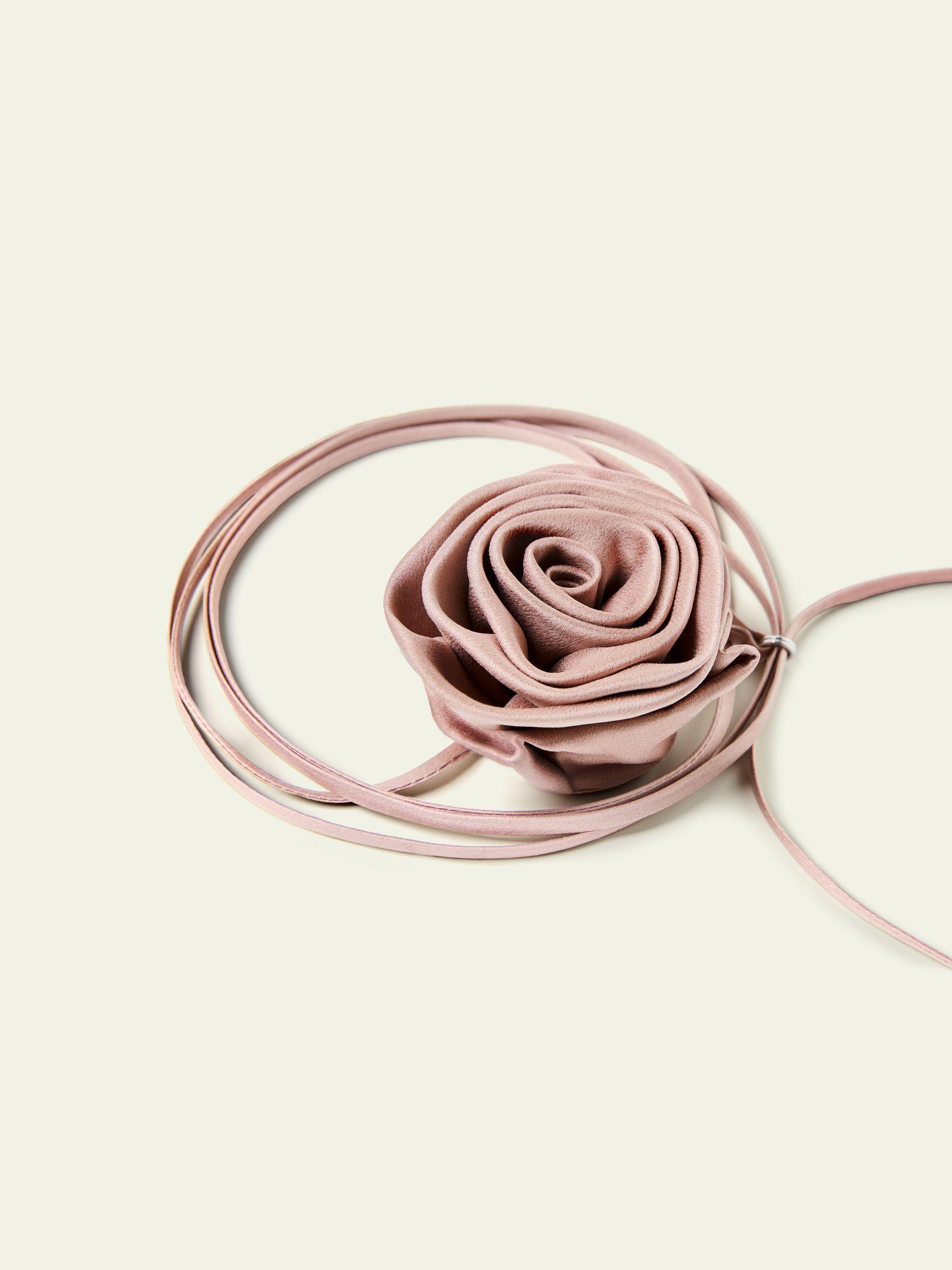 Rosette Silk Collar Necklace Product Image