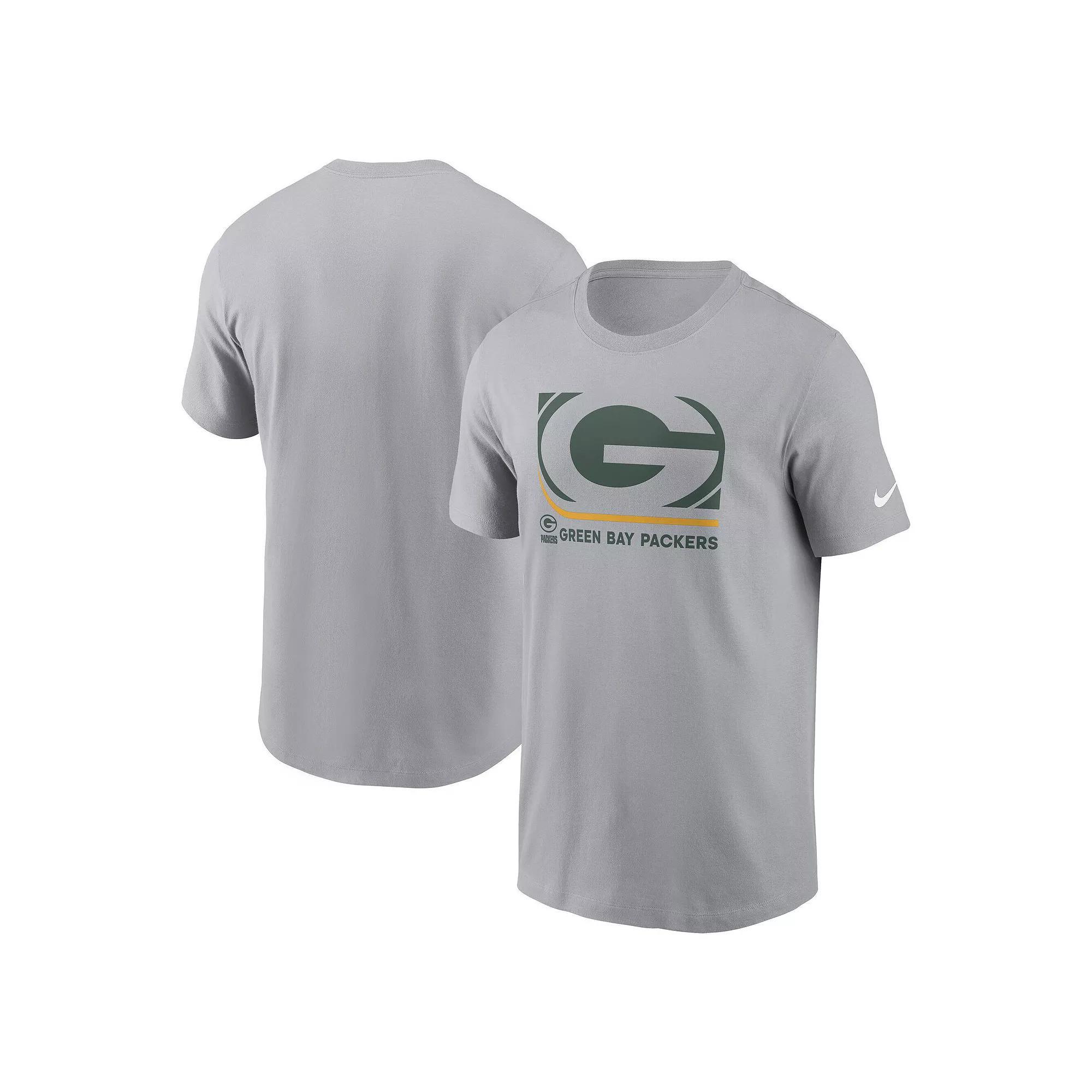Men's Nike  Gray Green Bay Packers Lockup Essential T-Shirt, Size: XL, Grey Product Image