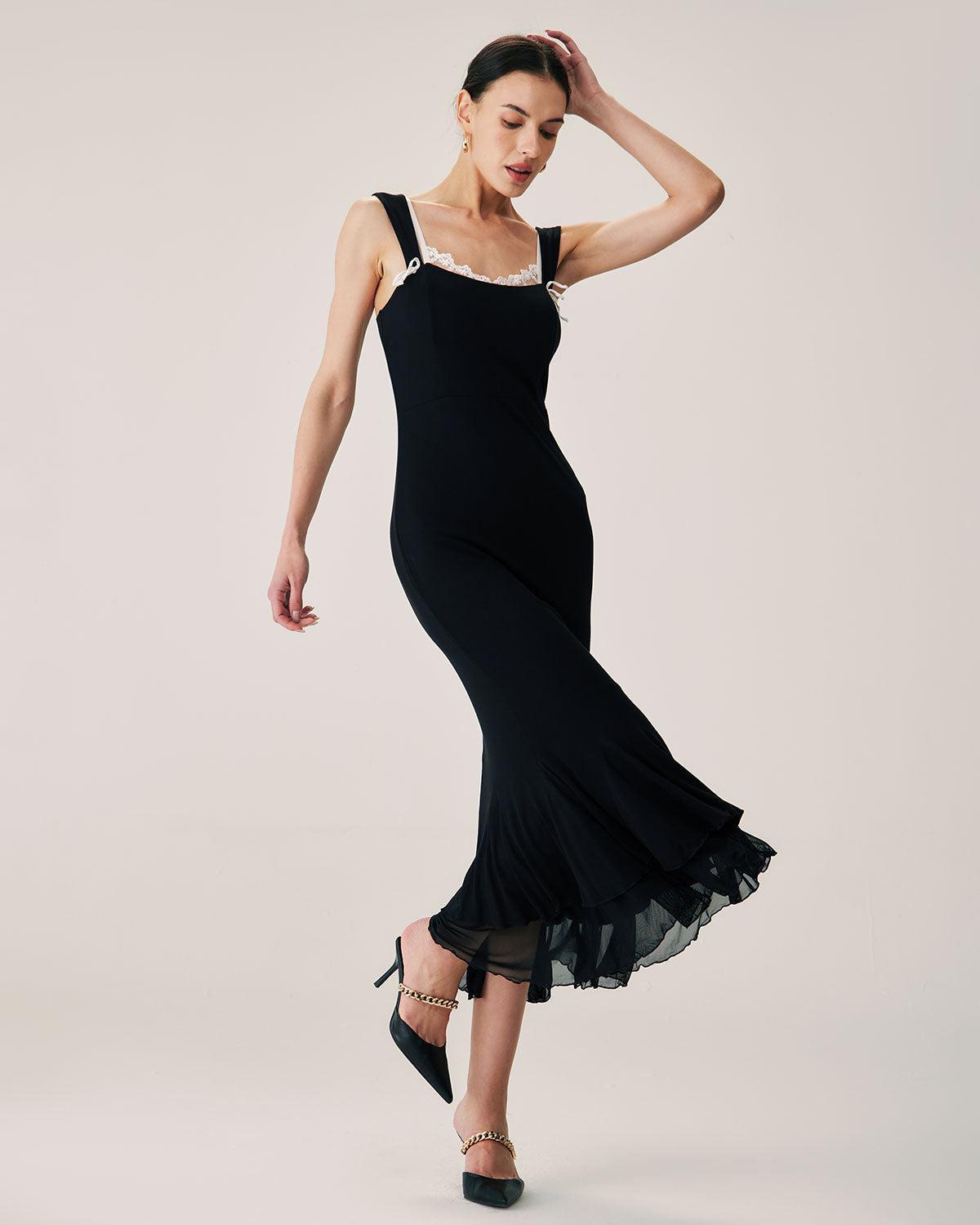 Black Bodycon Slip Maxi Dress Product Image