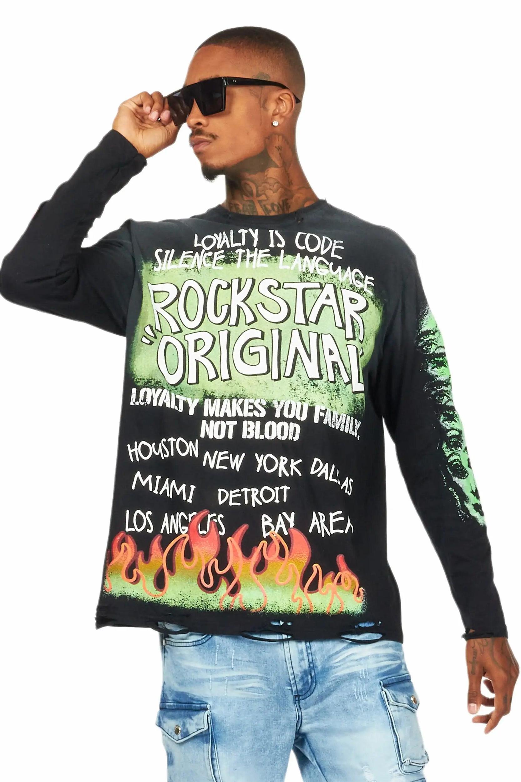 Bridgette Black Long Sleeve Graphic T-Shirt Female Product Image
