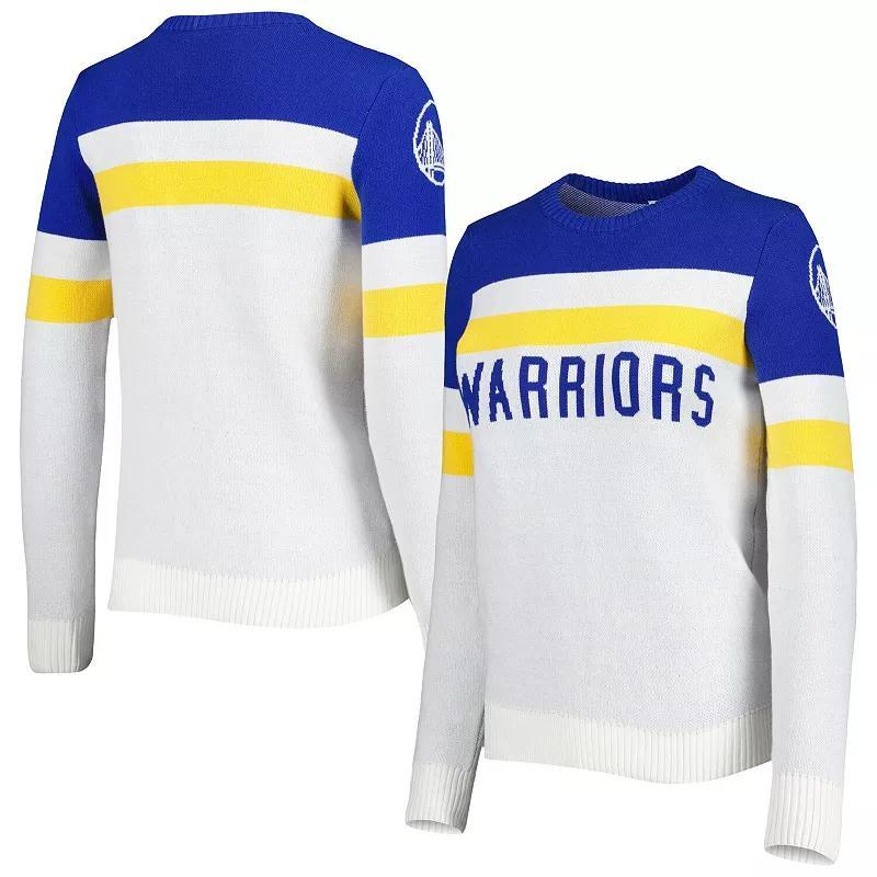 Women's Lusso Royal/Cream Golden State Warriors Dominique Pullover Sweater, Size: Large, Blue Product Image