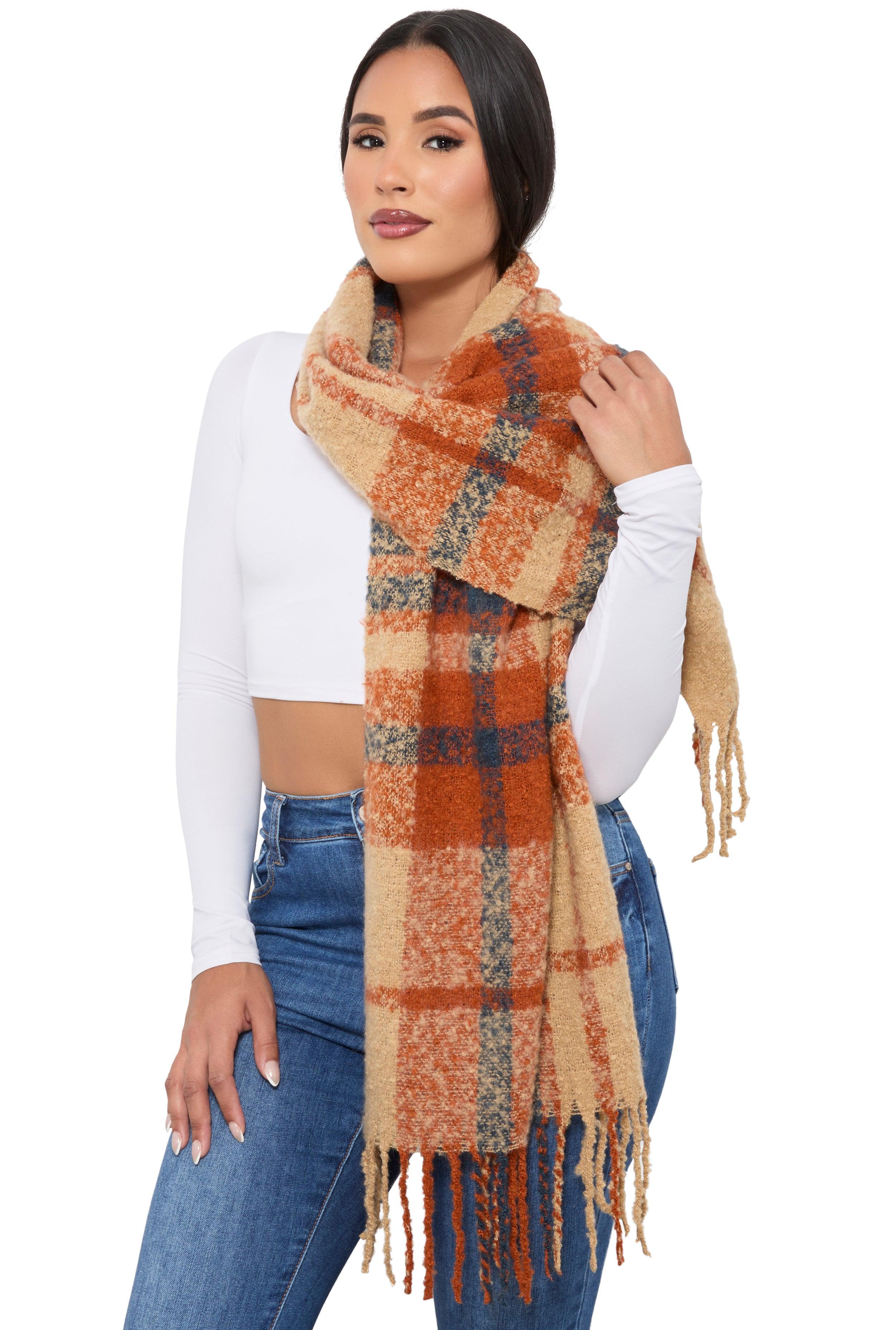 Boucle Plaid Scarf Female Product Image