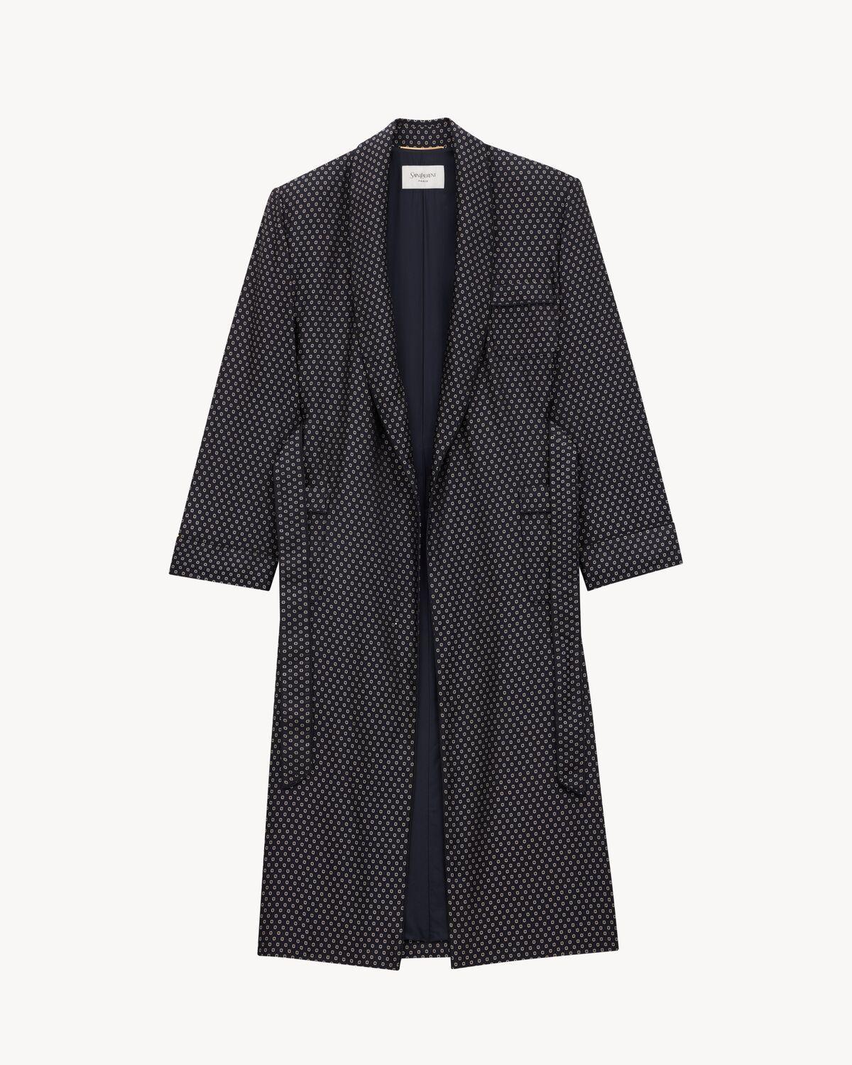 belted coat in clover jacquard Product Image