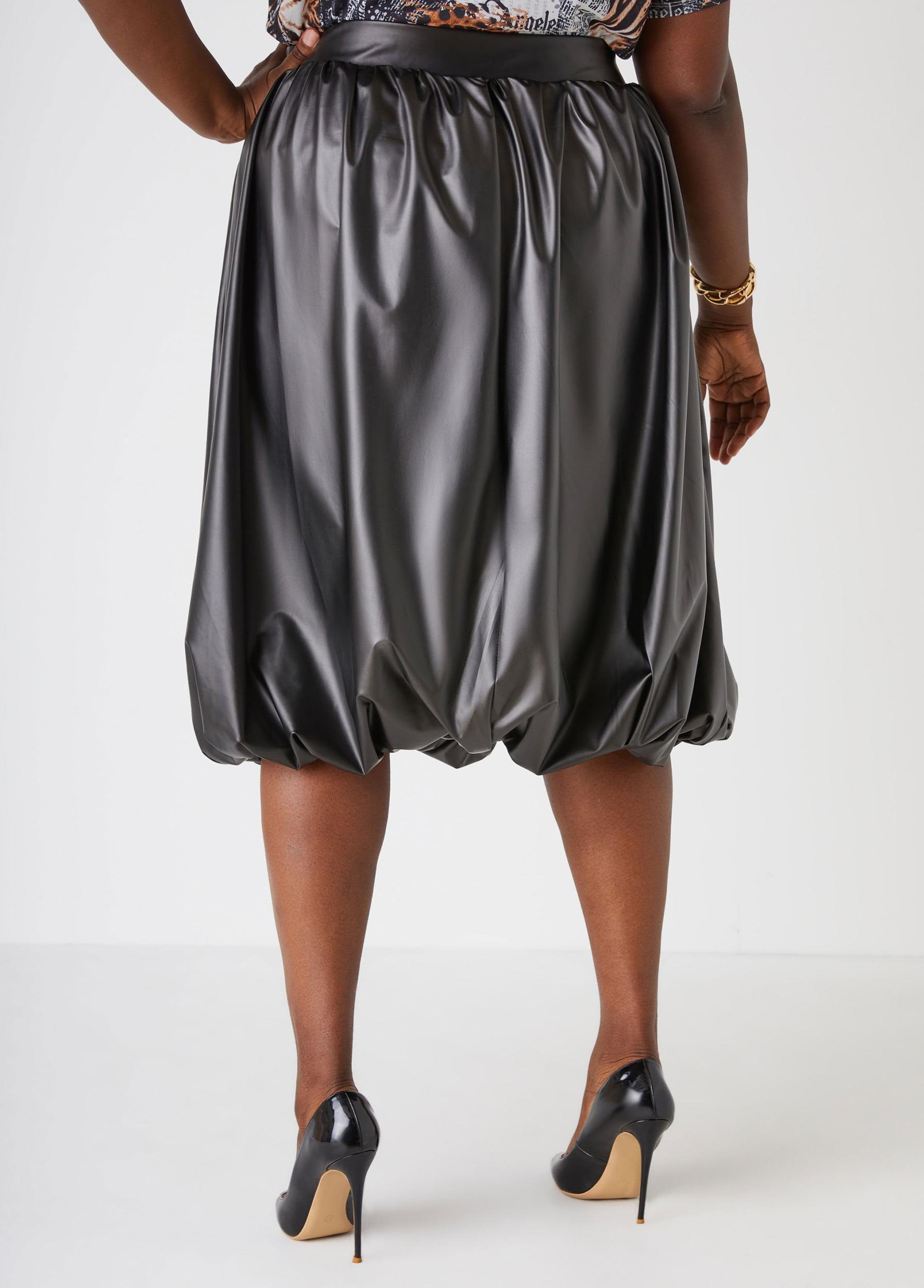 Faux Leather Bubble Skirt Product Image