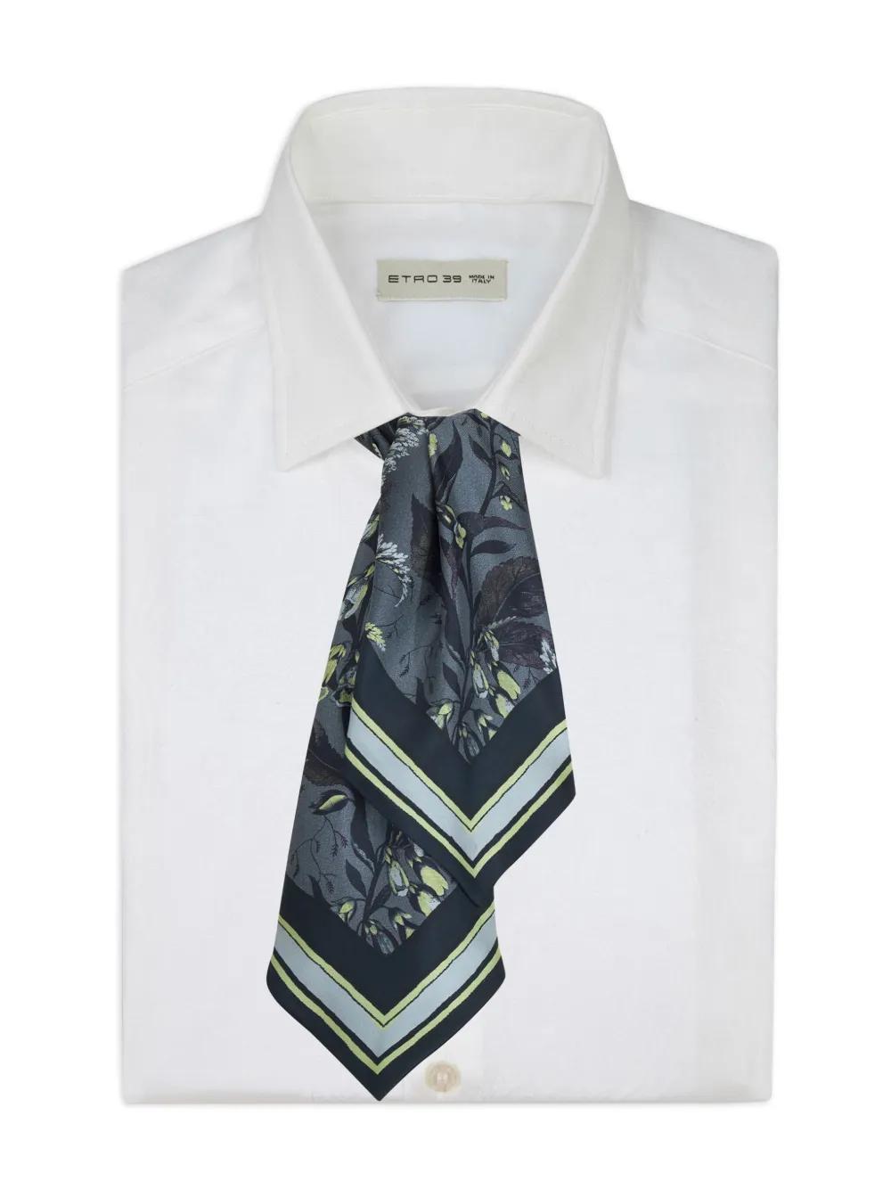 ETRO Floral-print Silk Scarf In Black Product Image