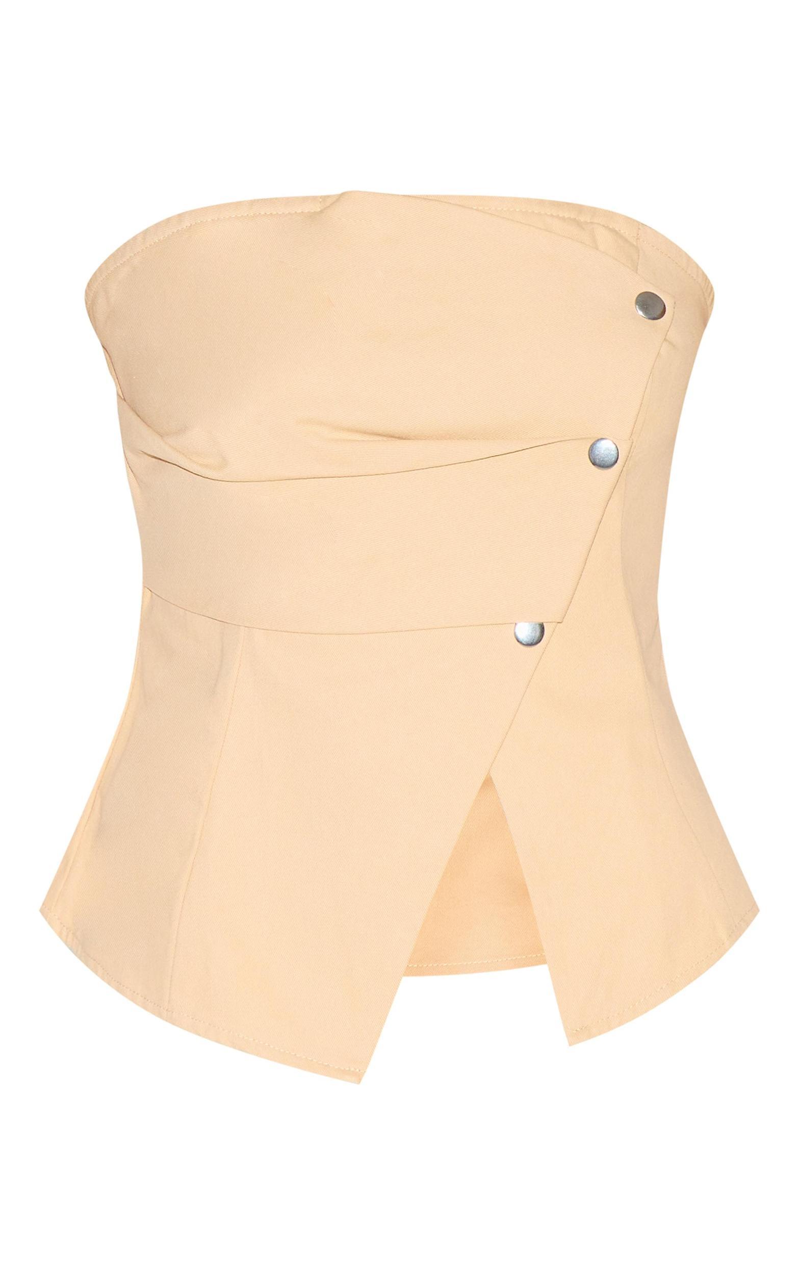 Stone Twill Foldover Bandeau Top Product Image