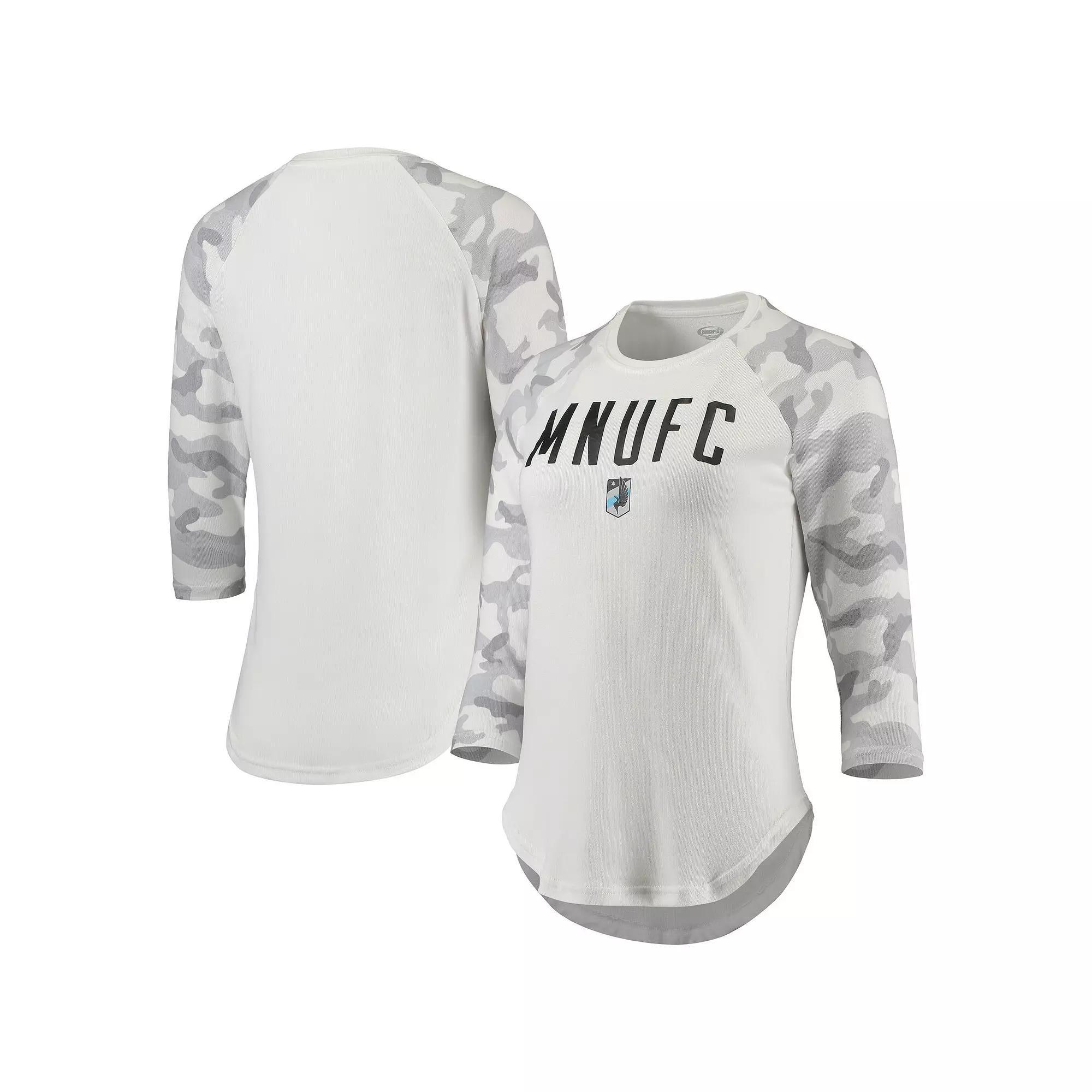 Women's Concepts Sport Cream/Gray Minnesota United FC Composite 3/4-Sleeve Raglan Top, Size: Large, Mfc Beige Product Image