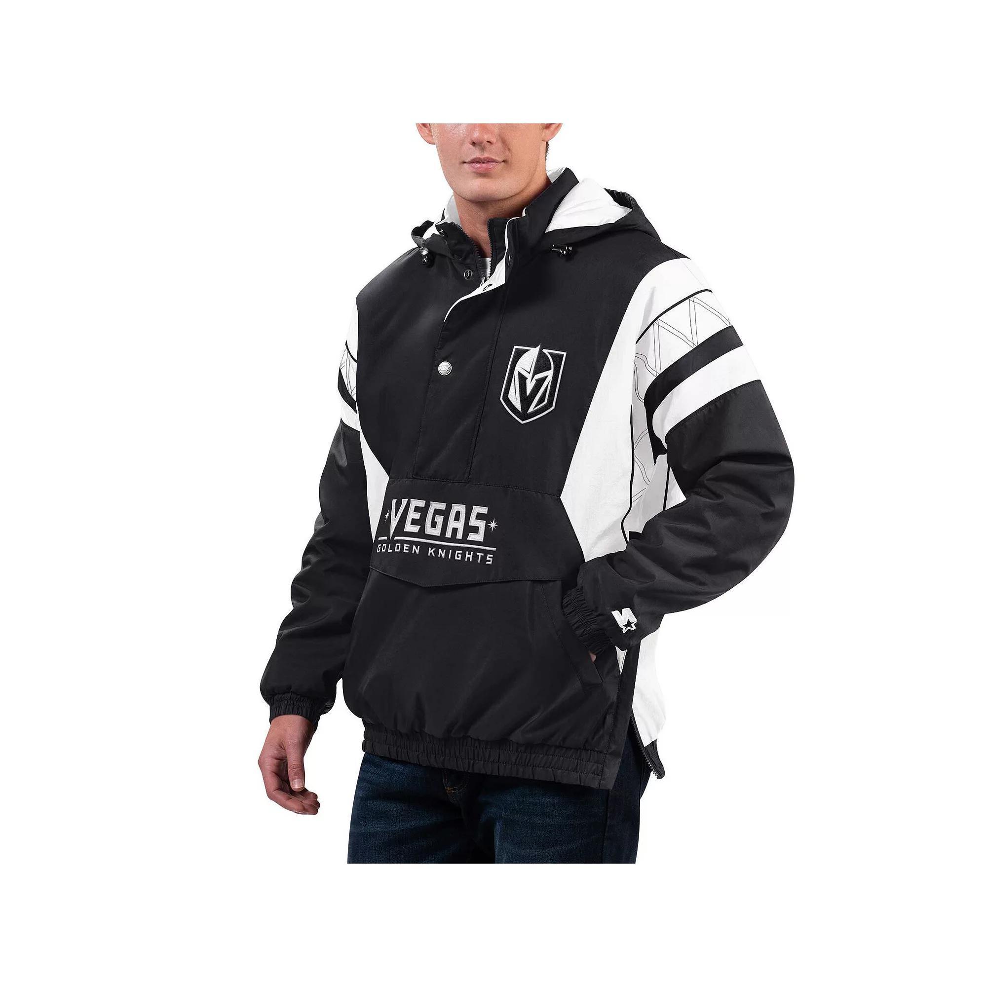 Men's Starter Black Vegas Golden Knights Home Team Half-Zip Hoodie Jacket, Size: Medium, Lvk Black Product Image