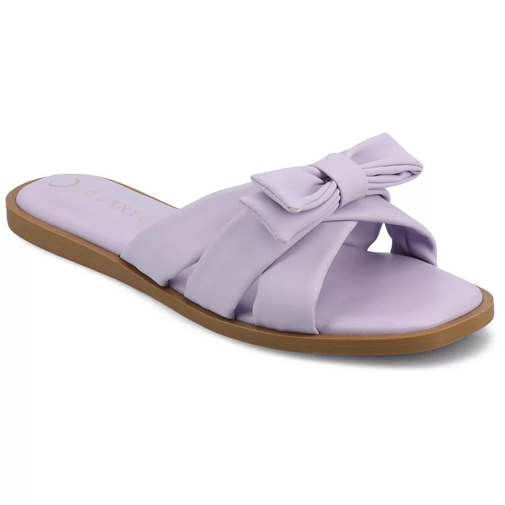Journee Prylin Slip-On Bow Women's Flat Sandals, Size: 9.5, Purple Product Image