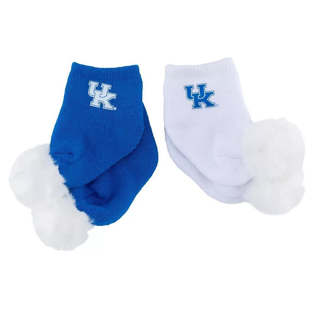 Infant ZooZatz Kentucky Wildcats Two-Pack Pom Socks, Men's, Blue Product Image