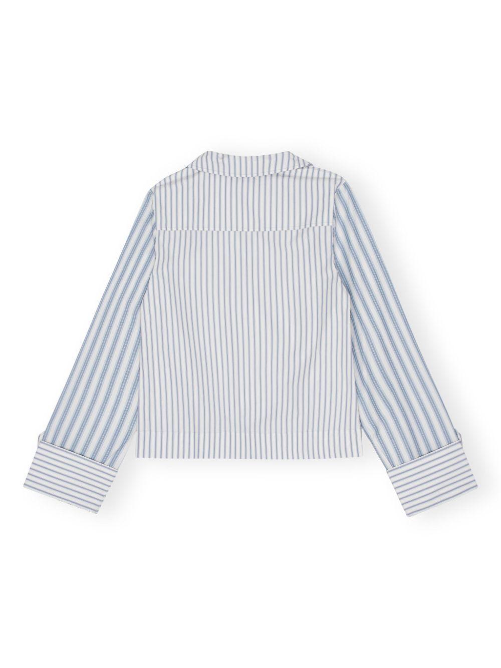 stripe-print cropped poplin shirt Product Image